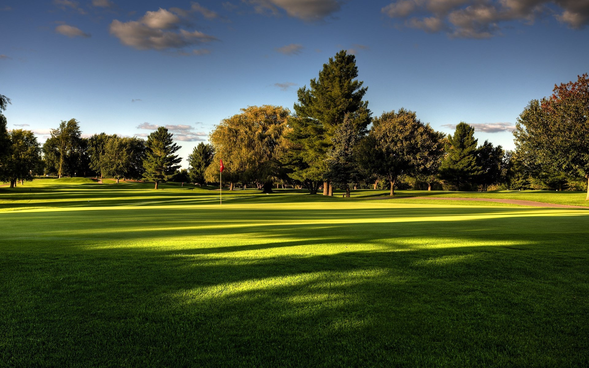 growth, shadow, 1080P, outdoors, full size hd  nature 1920x1200, golf, tree, day, golf course, sunlight, green - golf course, nature, land, sport, tranquil scene, HD Wallpaper