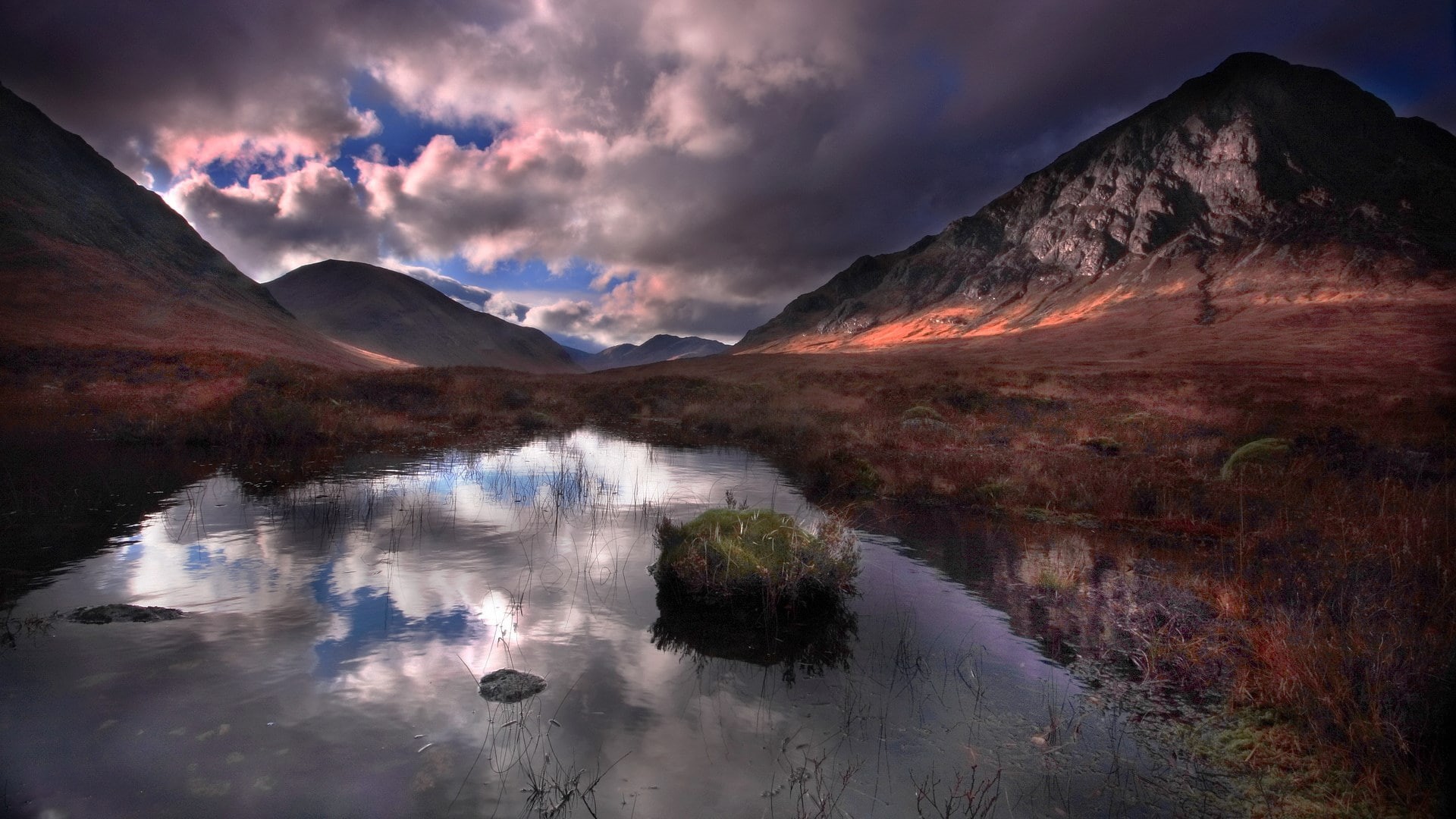 environment, cloud - sky, lake, sky, pc  hd 1080p nature  1920x1080, scenics - nature, tranquil scene, mountain peak, waterfront, mountain, no people, outdoors, HD Wallpaper