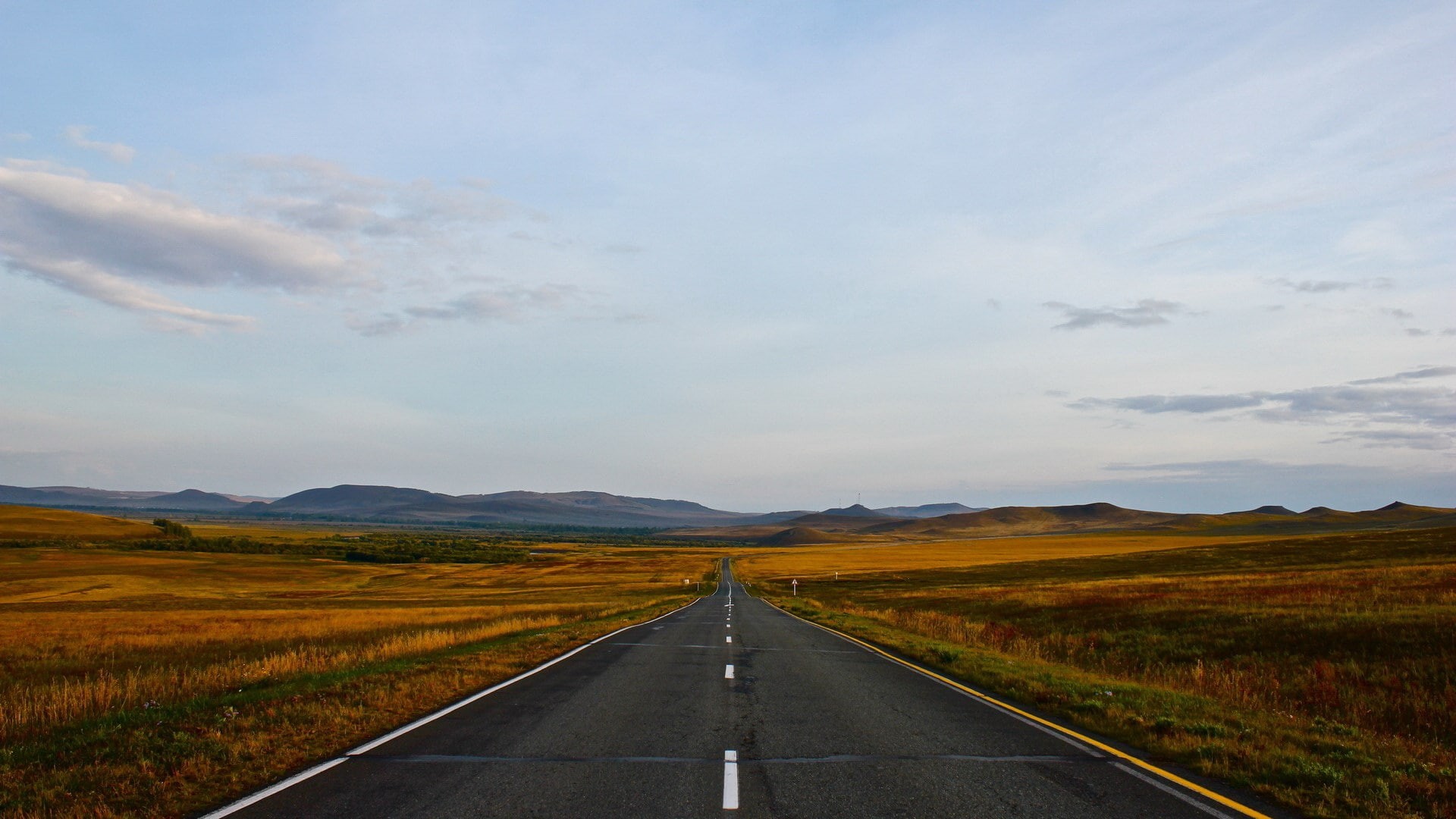 tranquility, outdoors, landscape, road marking, tranquil scene, environment, marking, pc  hd 1080p nature  1920x1080, diminishing perspective, nature, beauty in nature, HD Wallpaper