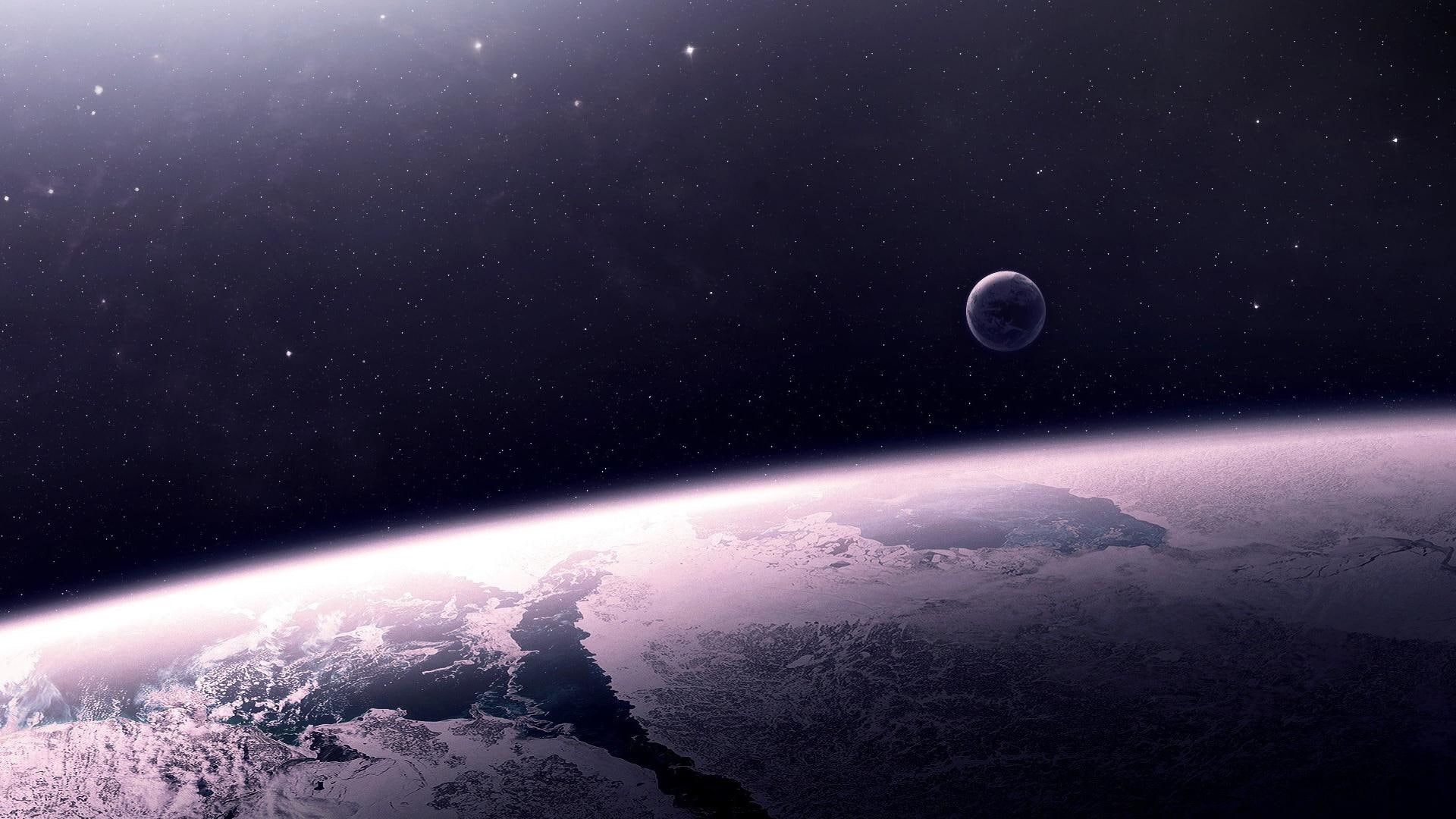 space, digital, planet, digital art, art, 1080P, atmosphere, stars, HD Wallpaper