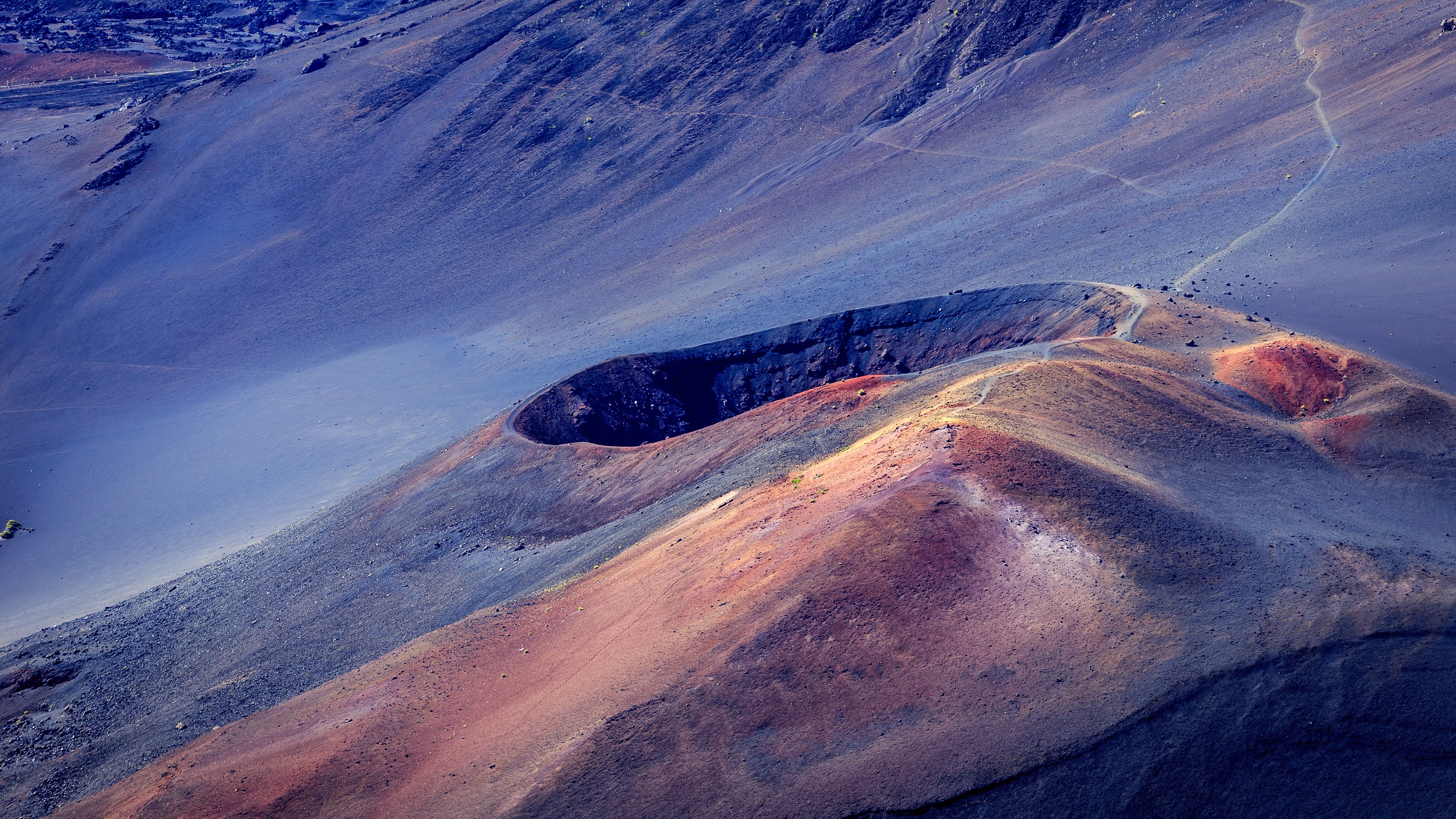 haleakala crater, travel destinations, arid climate, land, highland, crater, rock, physical geography, nature, tranquility, scenics - nature, beauty in nature, HD Wallpaper