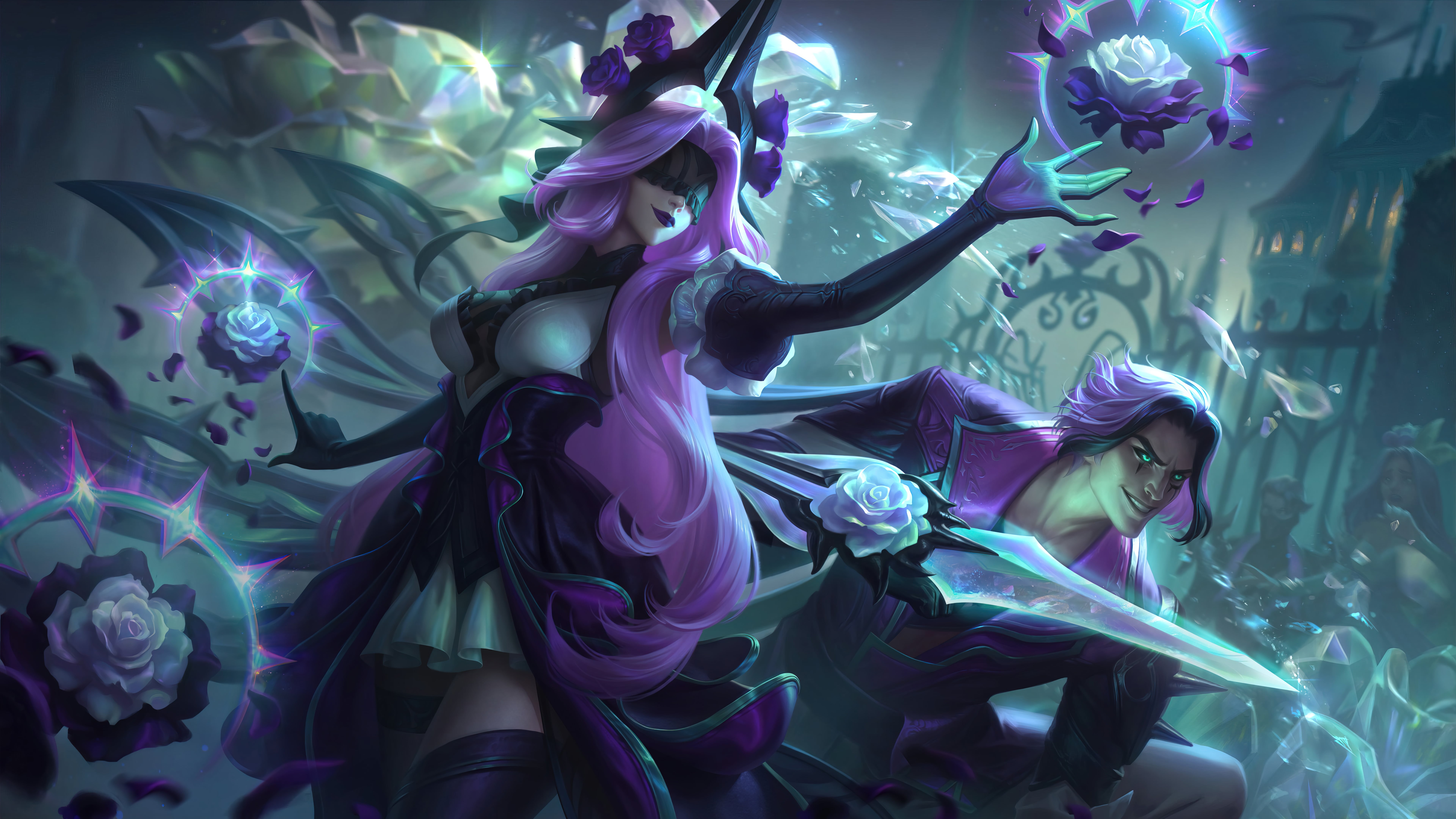 rose, Mid(League Of Legends), 8K, Withered Rose, Talon, Syndra (League of Legends), Riot Games, League of Legends, Syndra, Talon (League of Legends), HD Wallpaper