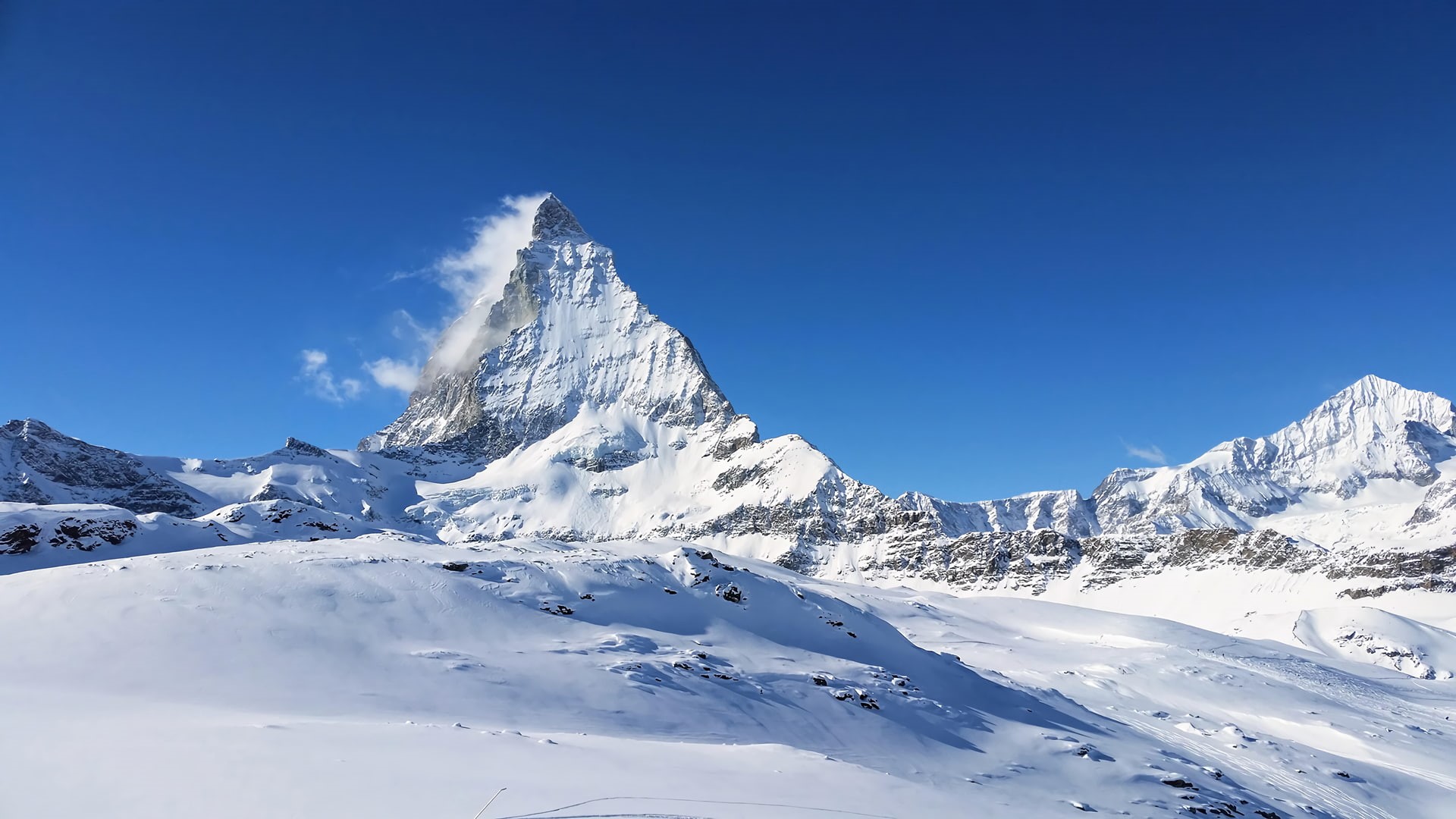 1080P, snow, Switzerland, Matterhorn, HD Wallpaper