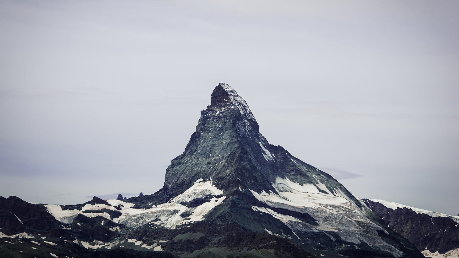 mountain peak, non-urban scene, mountains, rock - object, beauty in nature, 1080P, mountain, Switzerland, covered, outdoors, sky, tranquil scene, nature, HD Wallpaper