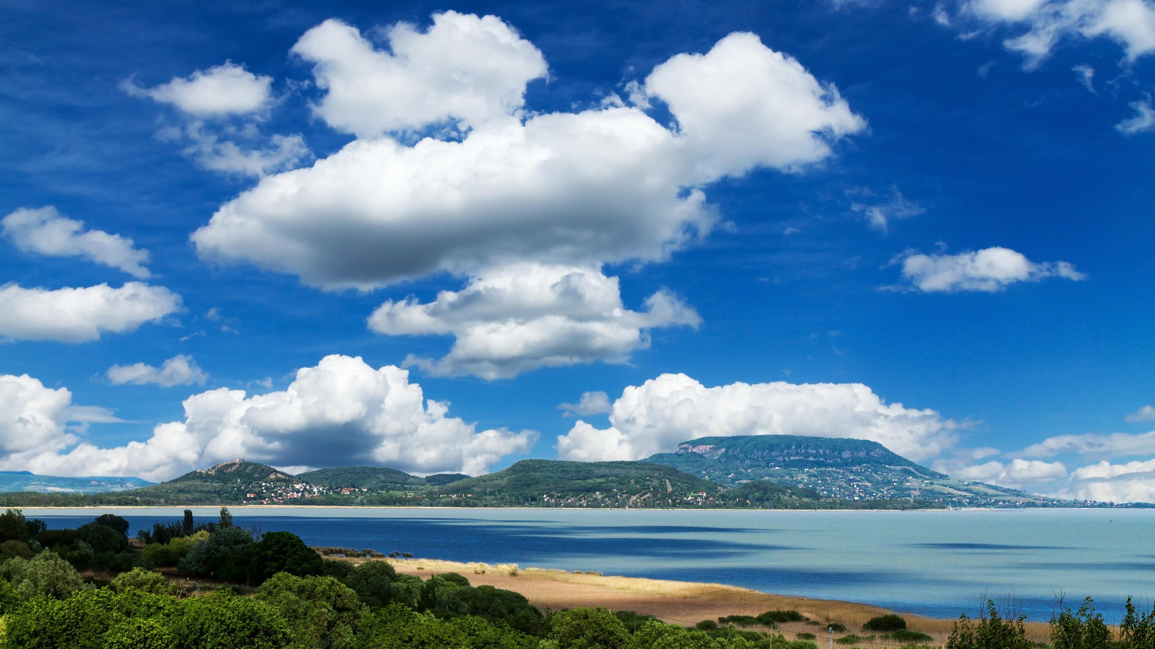 non-urban scene, mountain, no people, atmosphere, water resources, beauty in nature, tranquil scene, cloud - sky, nature, daytime, lake, horizon, plant, HD Wallpaper