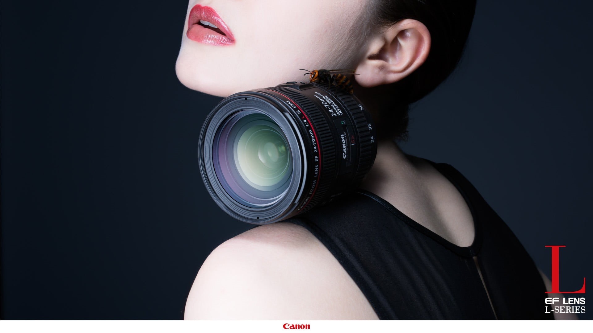 studio shot, camera, commercial, women, black background, indoors, human body part, black, headshot, lens - eye, camera - photographic equipment, one person, HD Wallpaper