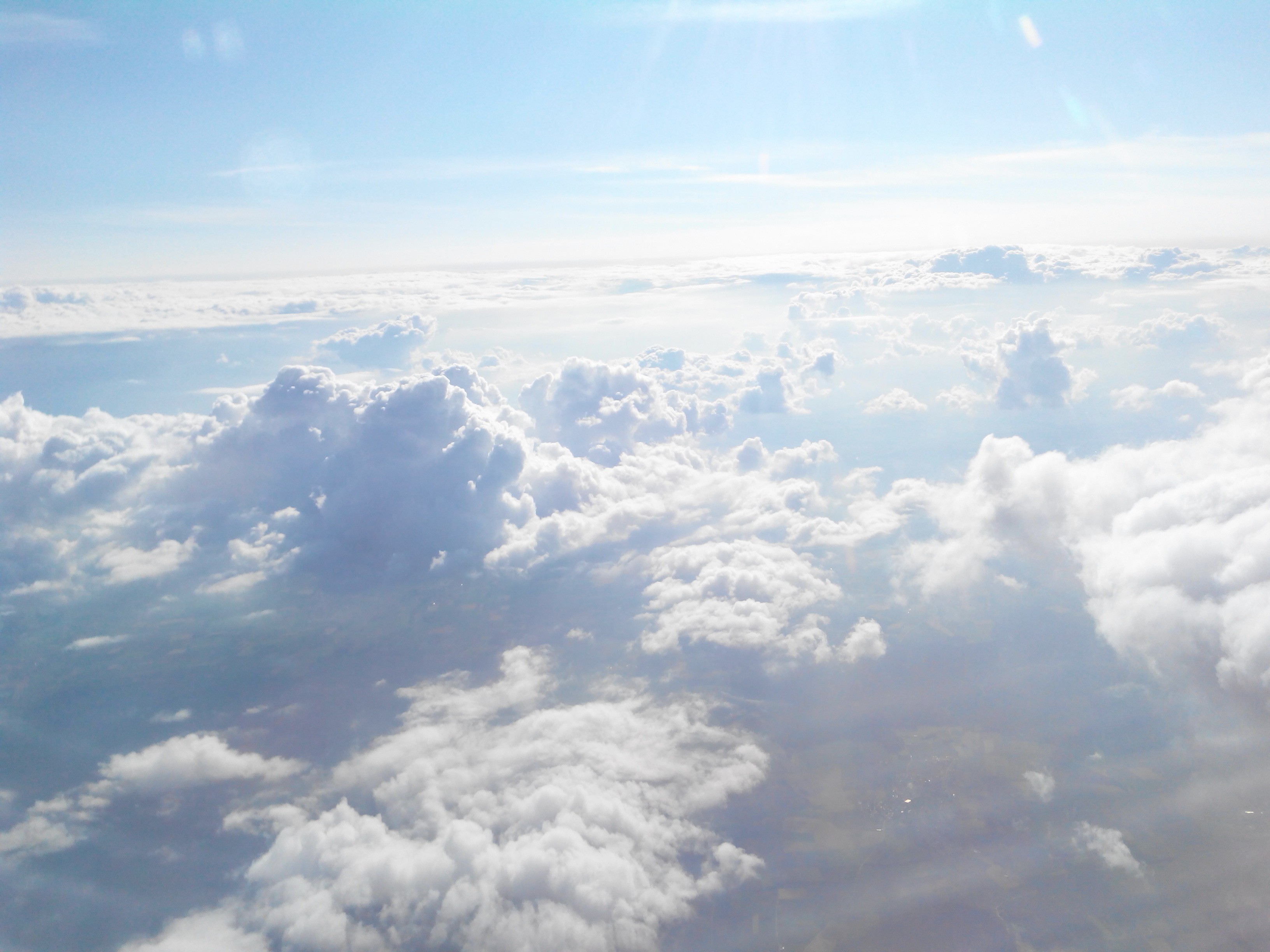 no people, scenics - nature, blue, outdoors, sky, aerial View, backgrounds, airplane, tranquility, softness, scenics, air traffic, aerial, selva marine, HD Wallpaper