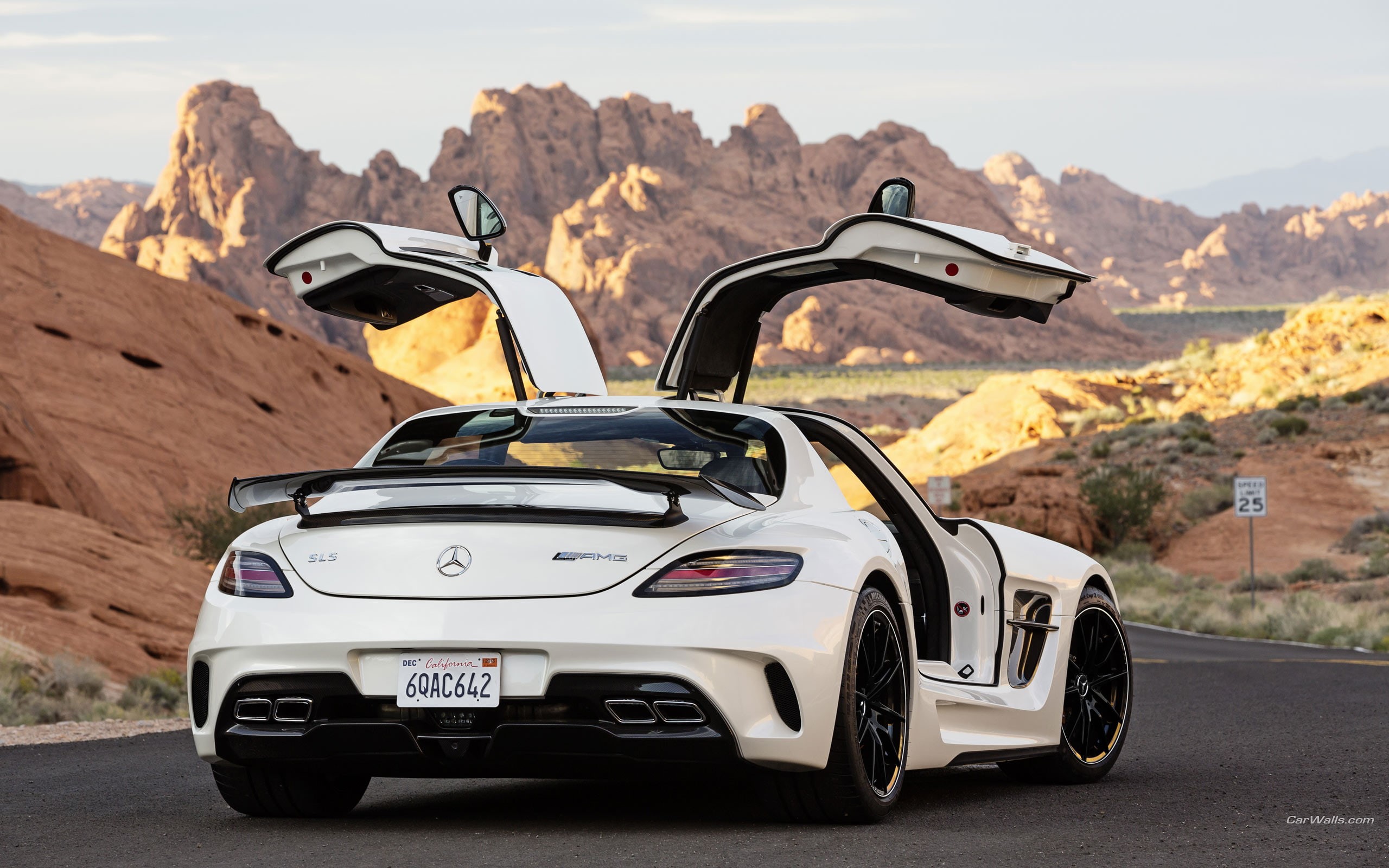 series, hd, gullwing, amg, 2K, cars, mercedes, black, sls, HD Wallpaper