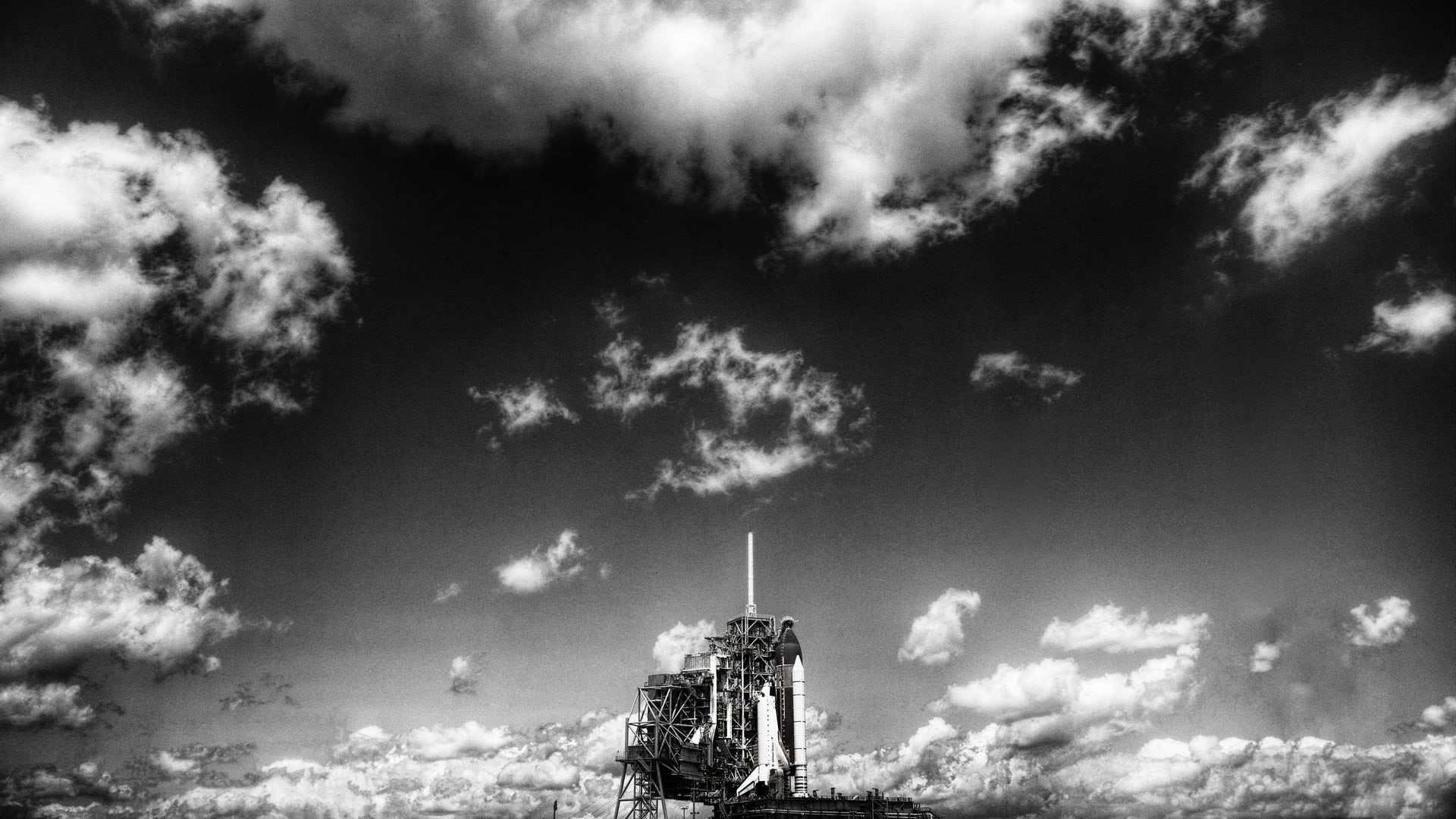 tower, nature, monochrome, day, building exterior, place of worship, spire, city, the past, travel destinations, skyscraper, rocket, architecture, launching, HD Wallpaper