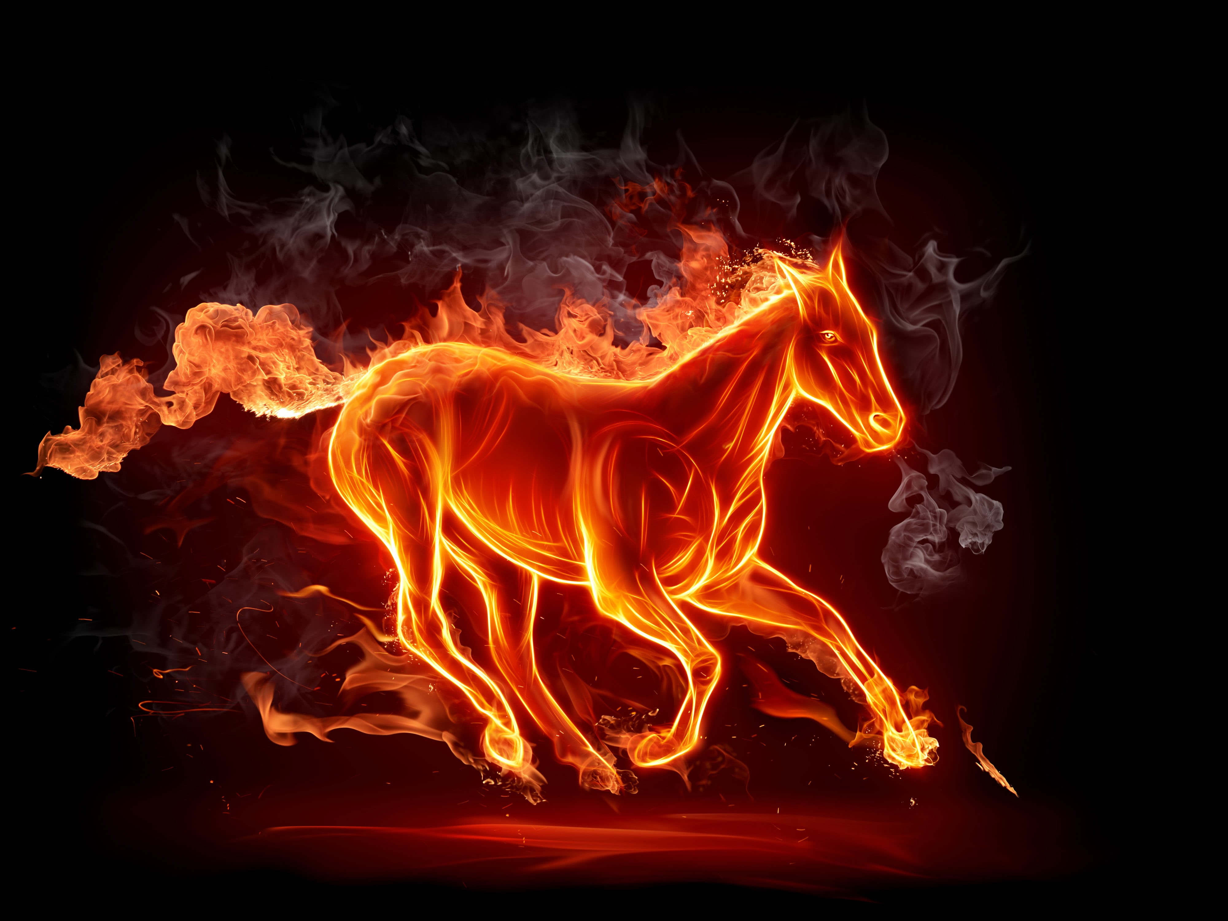 close-up, burnt, red, illustration, abstract, sign, heat - Temperature, blurred motion, glowing, isolated, black Color, burning, igniting, 4K, bonfire, HD Wallpaper