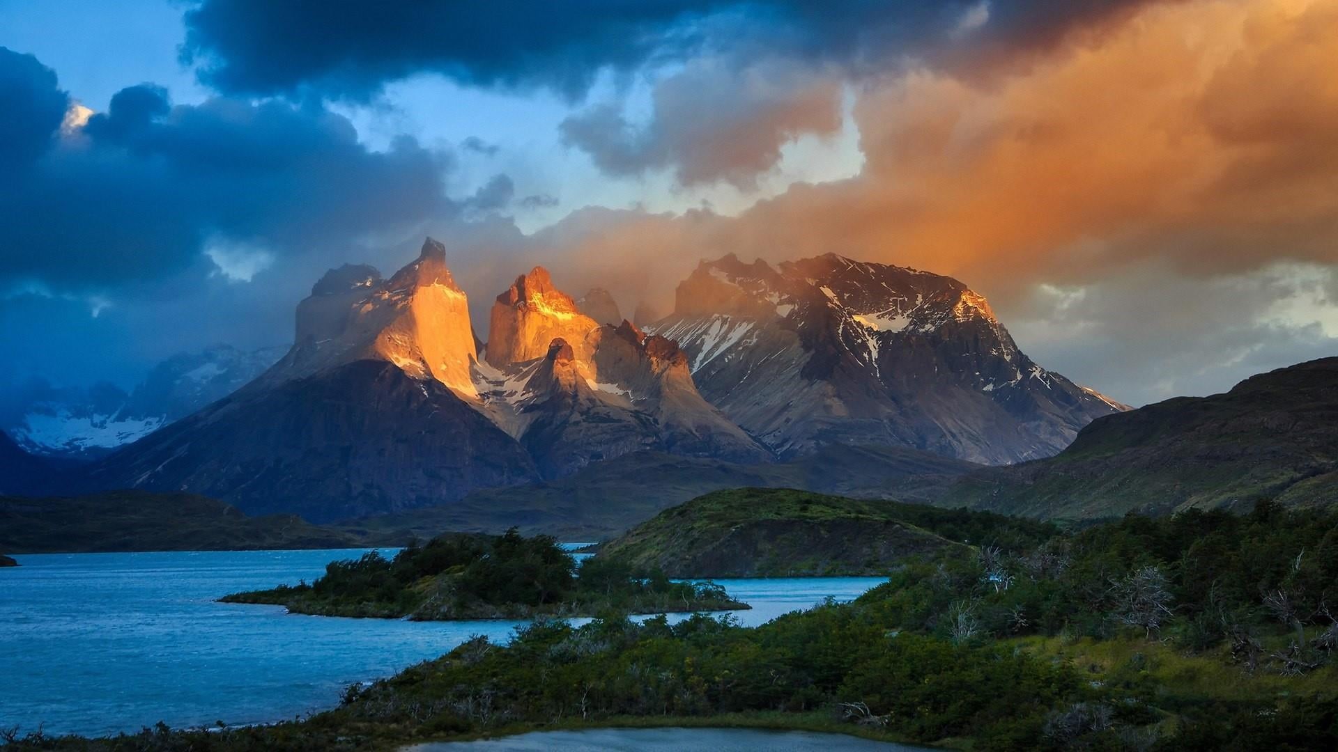 snow, sky, highland, cloud - sky, mountain, travel destinations, beauty in nature, cold temperature, torres del paine national park, torres del paine, 1080P, HD Wallpaper