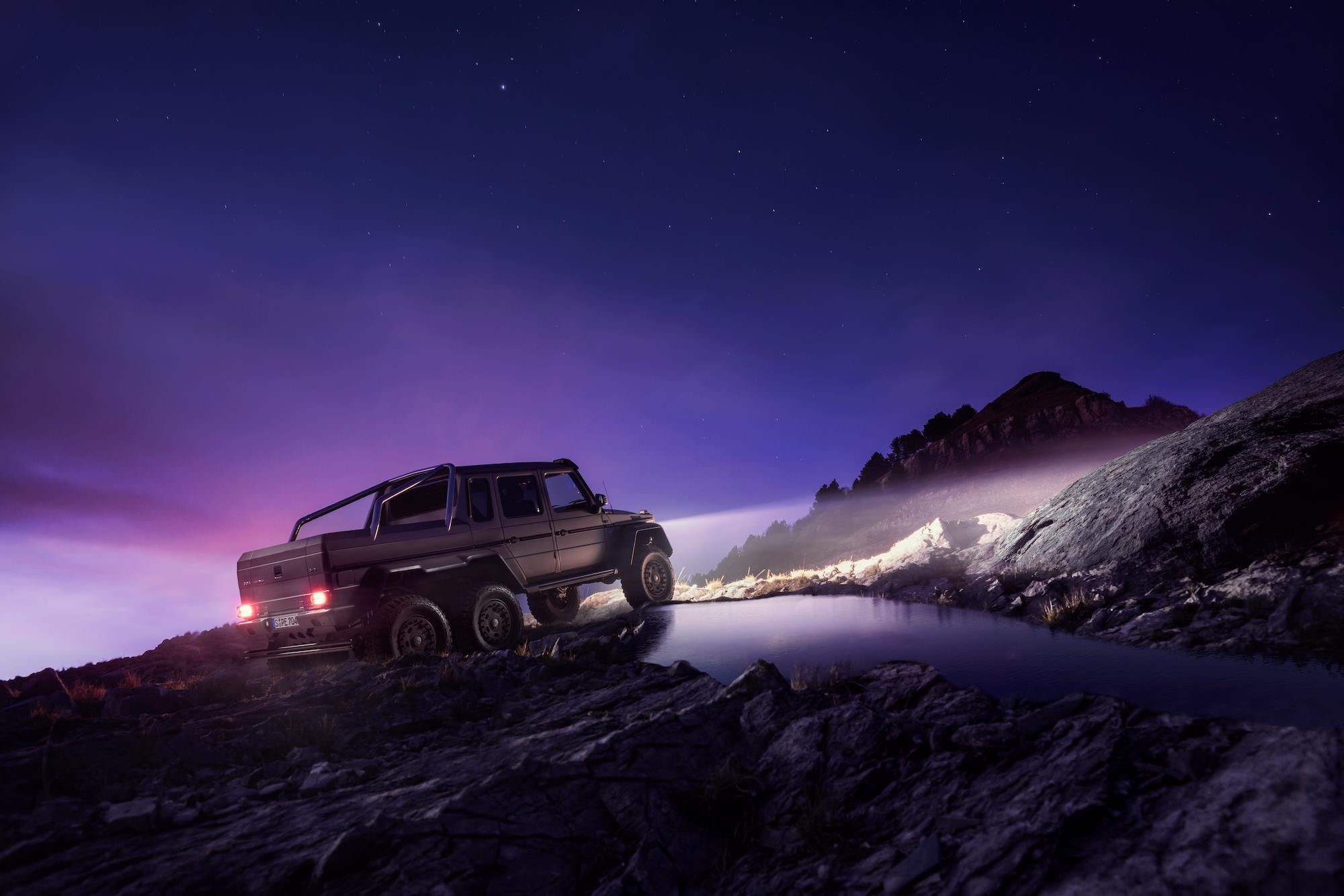 1080P, Nigth, AMG, Sky, Rear, Mercedes-Benz, 6x6, Off-Road, Ligth, G63, HD Wallpaper