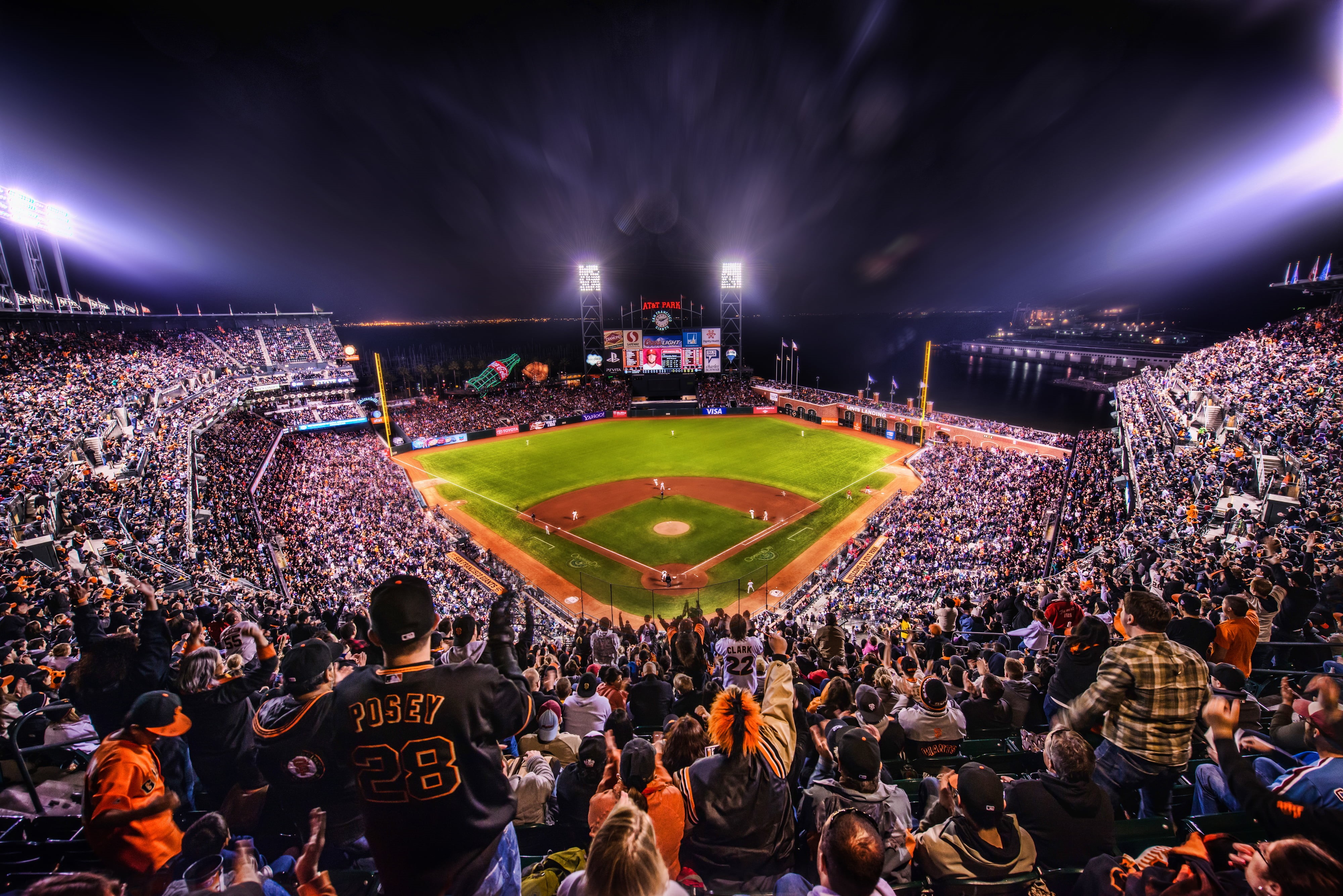4K, stadium, sport, audience, crowd, event, nighttime, spectator, baseball, fan - Enthusiast, people, men, competitive Sport, night, HD Wallpaper
