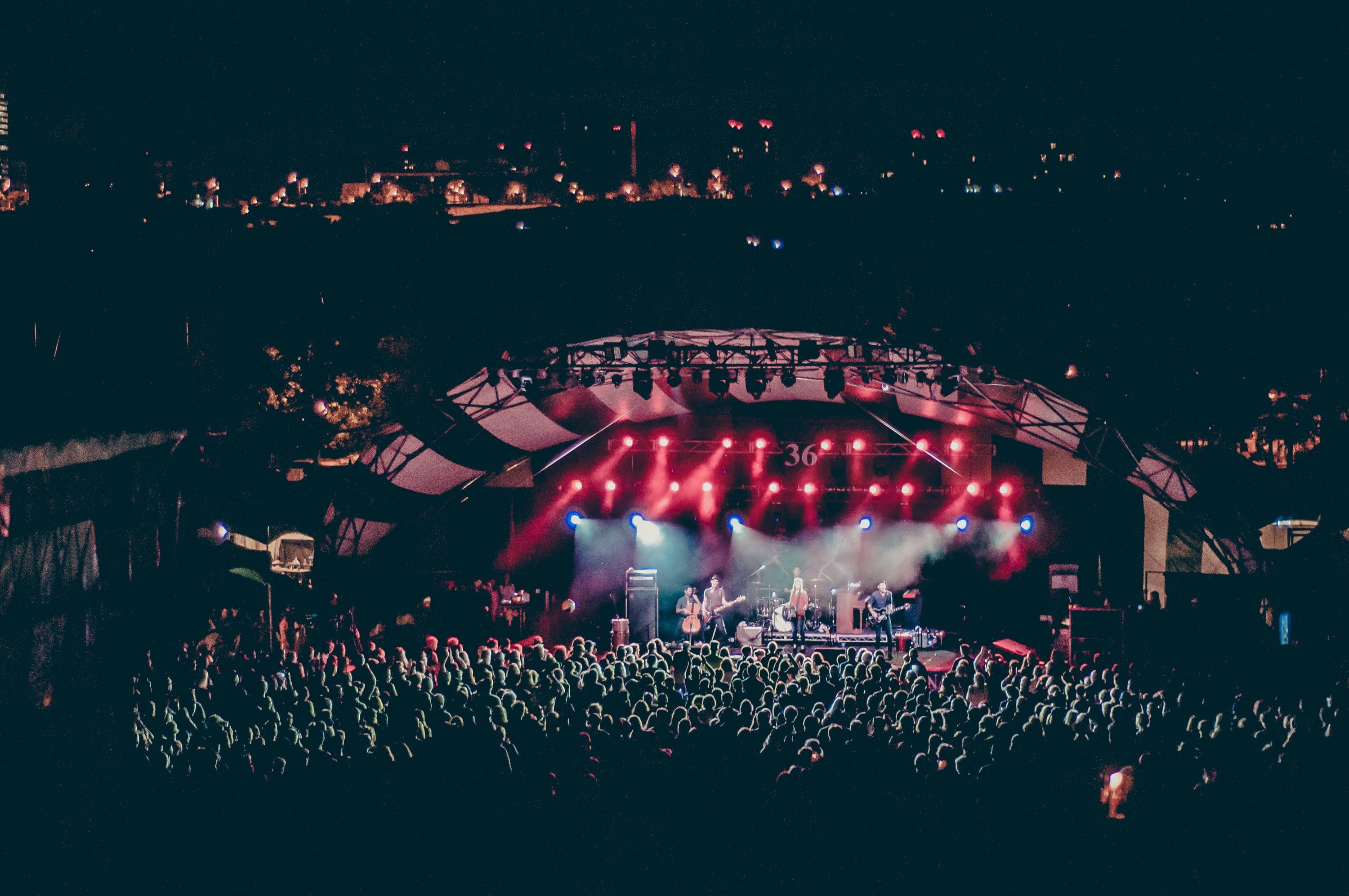 group of people, singer, arts culture and entertainment, concert, excitement, outdoors, spotlight, enjoyment, light, music festival, drum, illuminated, HD Wallpaper