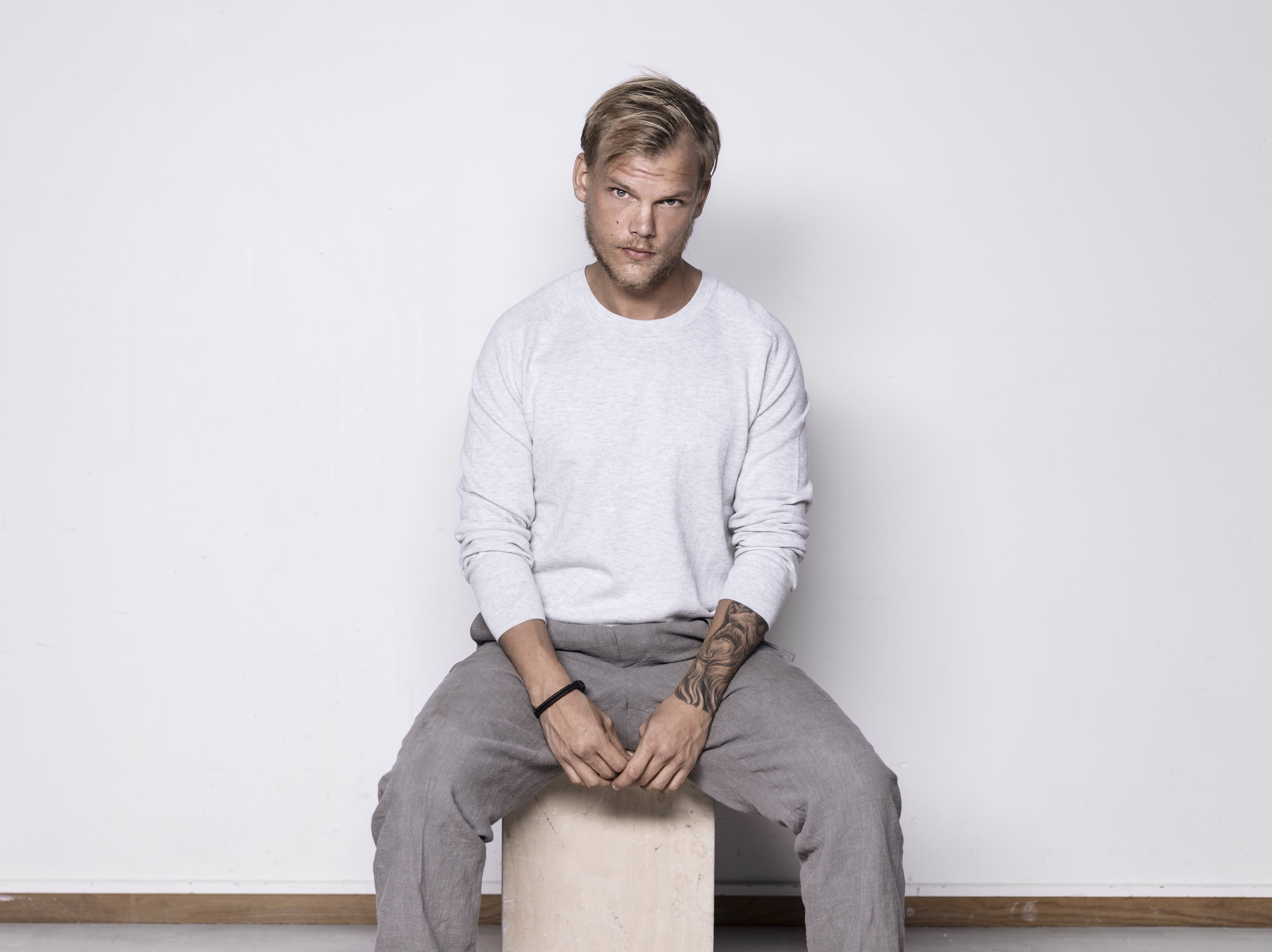 men, males, mature men, studio shot, three quarter length, sitting, casual clothing, front view, avicii, artist, 4k, 5k, dj, music, one person, indoors, HD Wallpaper