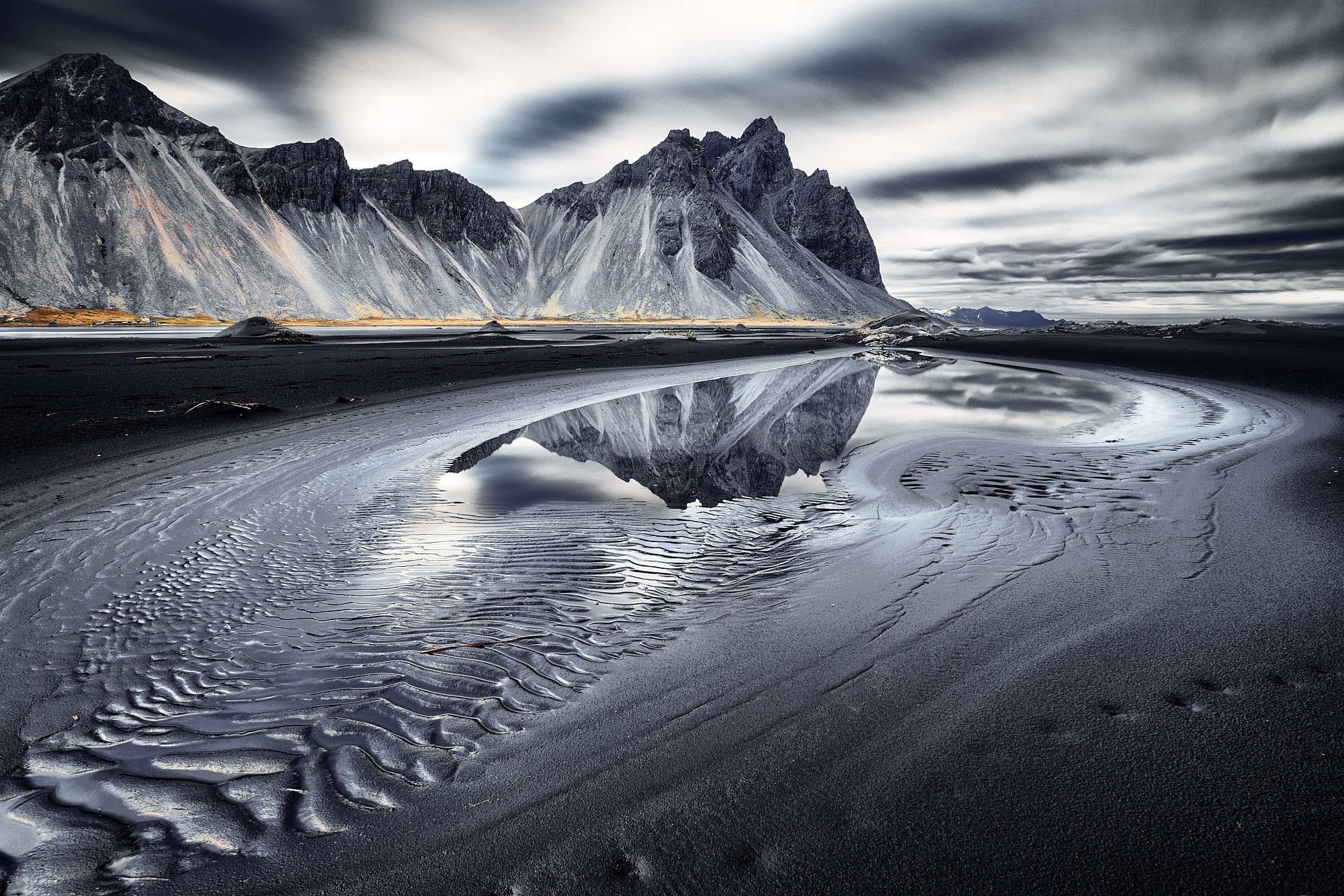Vestrahorn Islande, reflection, sea, 1080P, HD Wallpaper