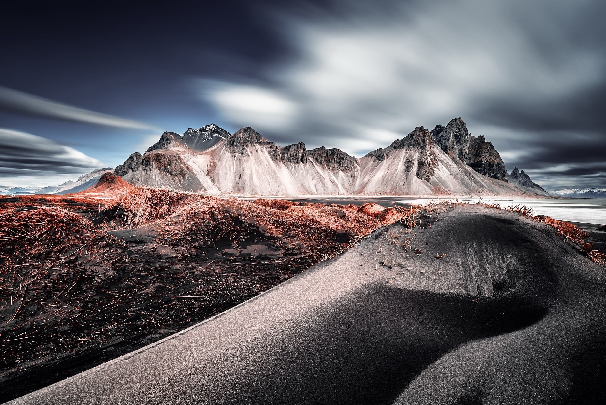 nature, shore, 1080P, mountains, Vestrahorn Islande, HD Wallpaper
