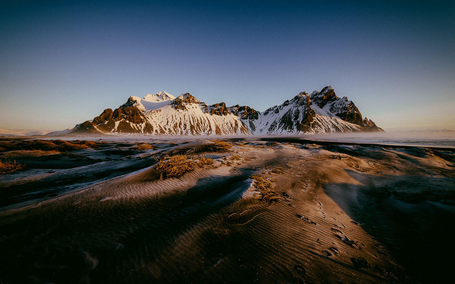 1080P, hd, mountain, landscape, winter, vestrahorn, iceland, full, HD Wallpaper