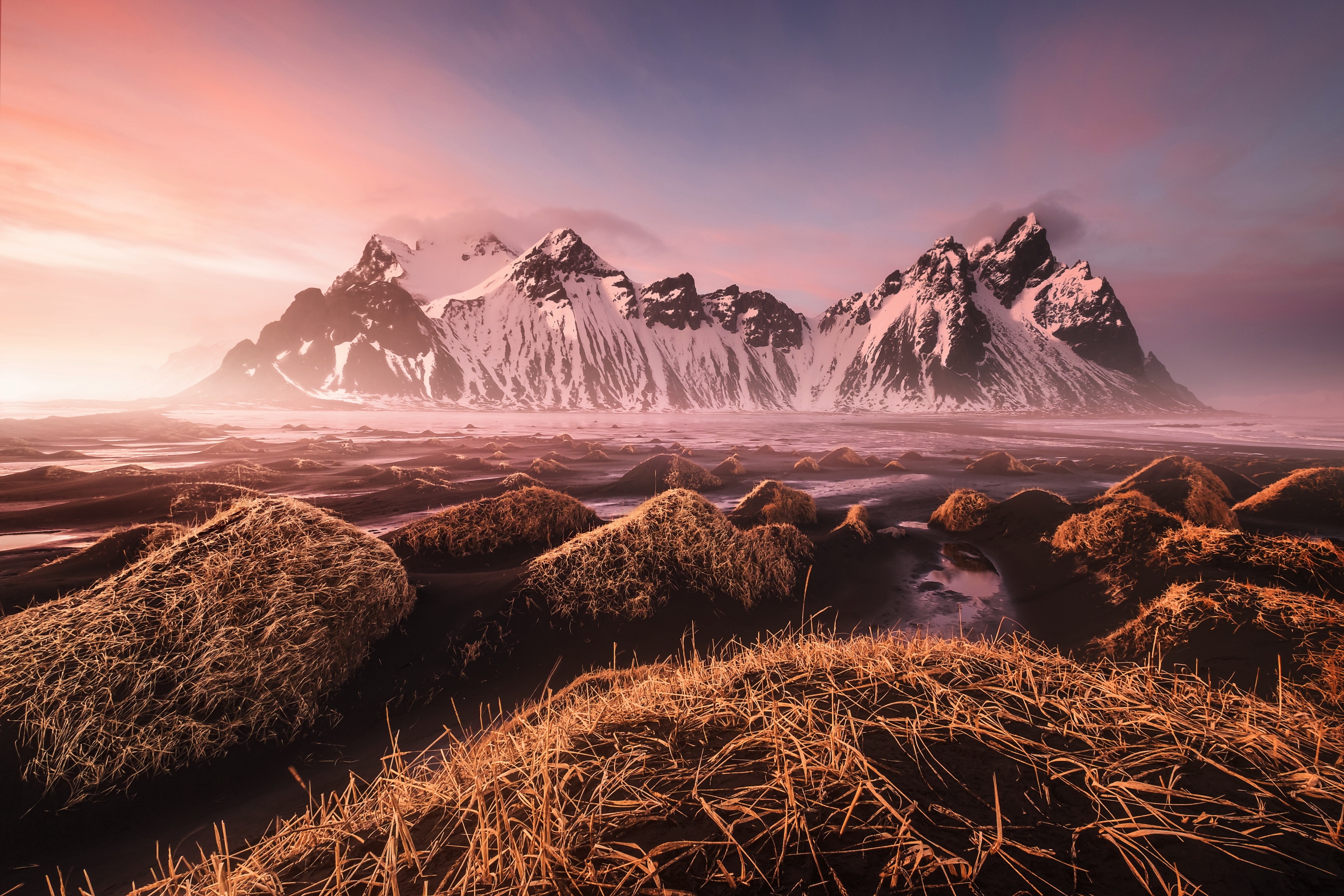 Vestrahorn, 4K, Iceland, Mountains, 4K, HD Wallpaper