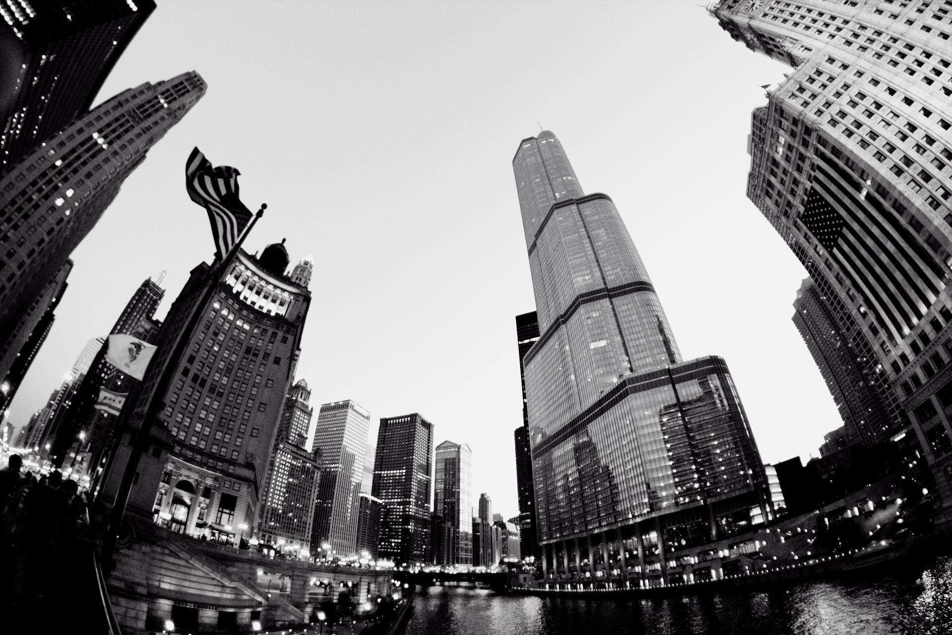 spire, office building exterior, travel destinations, office, day, financial district, modern, fisheye lens, no people, architecture, building exterior, HD Wallpaper