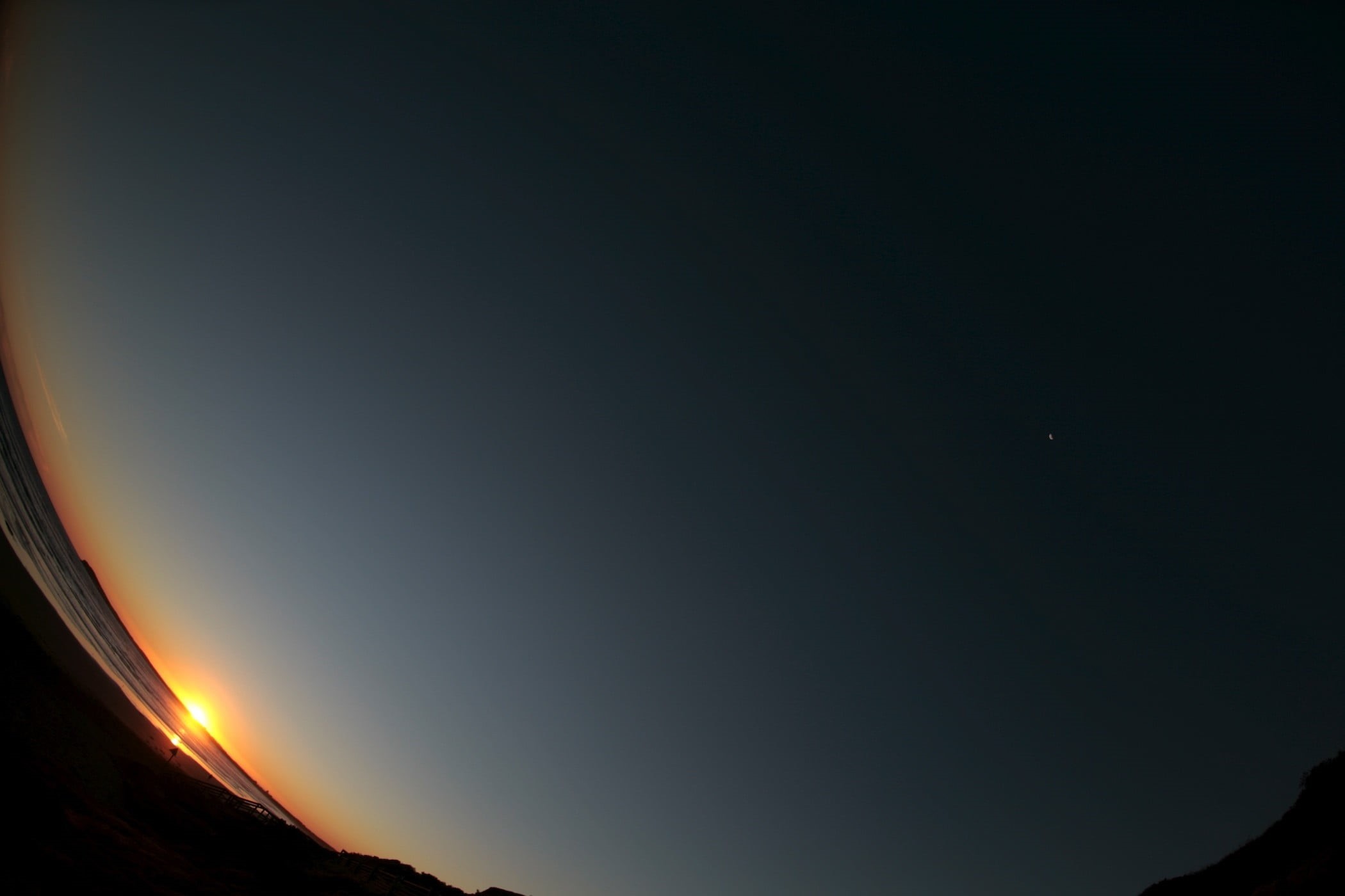 outdoors, sky, tranquility, golden, star - space, astronomy, no people, clear sky, scenics - nature, low angle view, nature, beach, idyllic, moon, space, HD Wallpaper