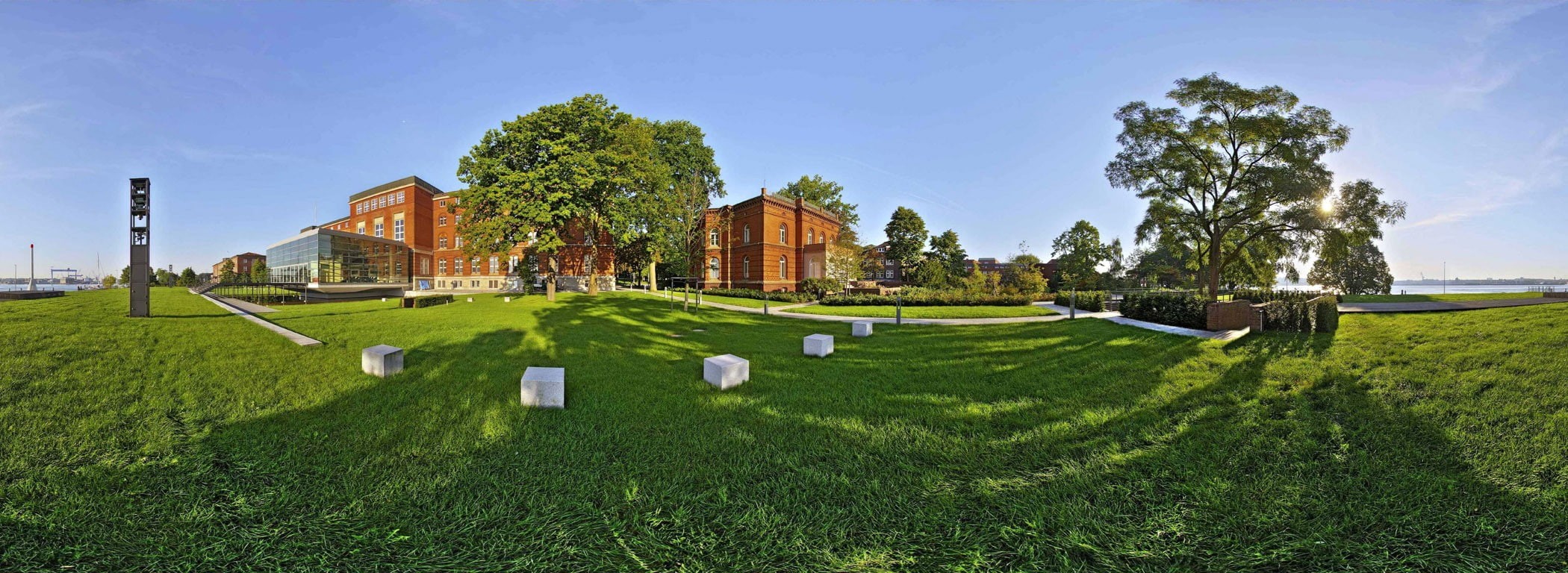 day, architecture, building exterior, nature, field, tree, outdoors, panoramic, green color, land, HDR, building, fisheye lens, no people, house, landscape, HD Wallpaper