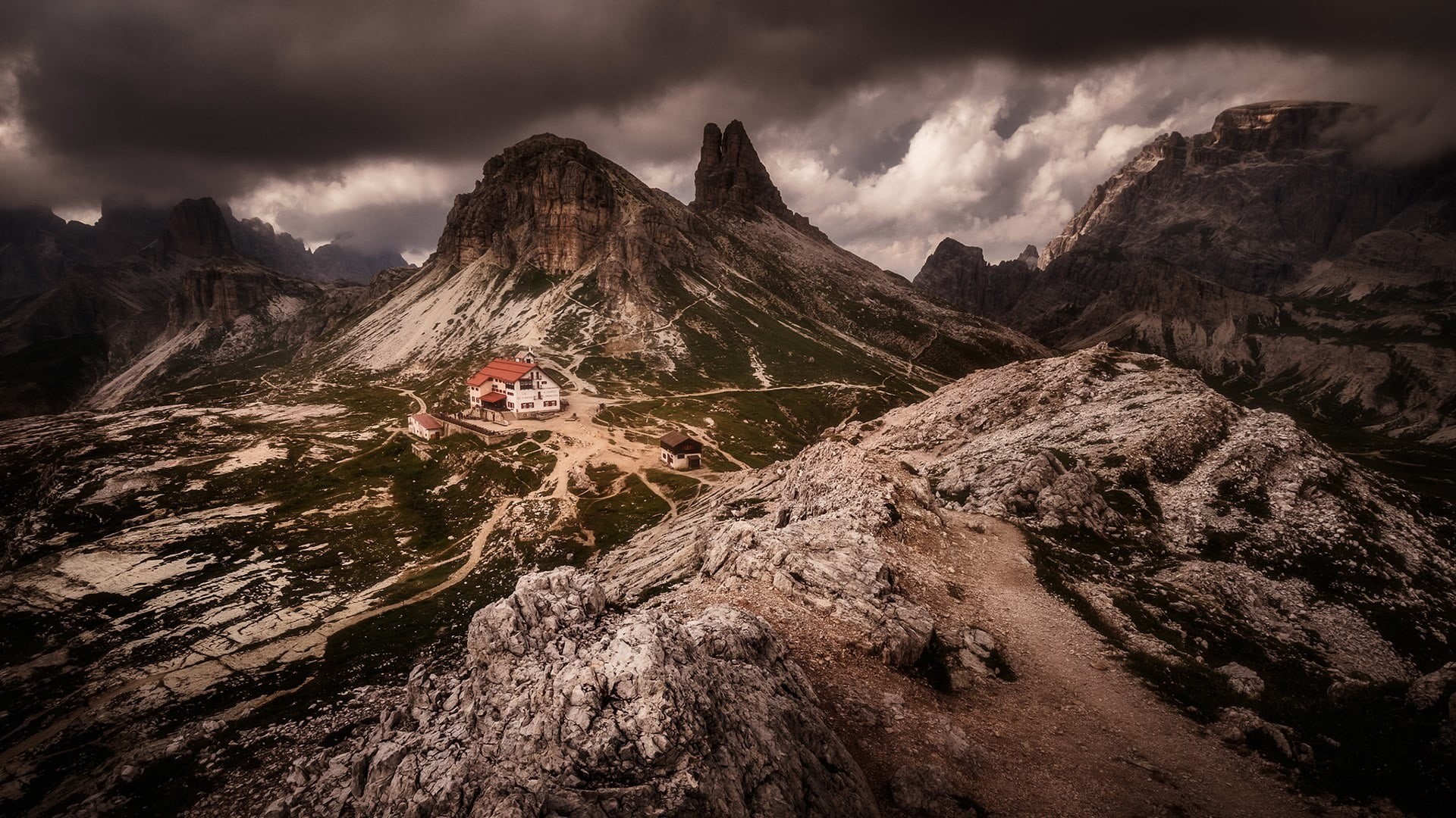 leisure activity, environment, dramatic landscape, italy, dreizinnenhutte, mountain, beauty in nature, mountain peak, non-urban scene, sky, dolomites, outdoors, HD Wallpaper