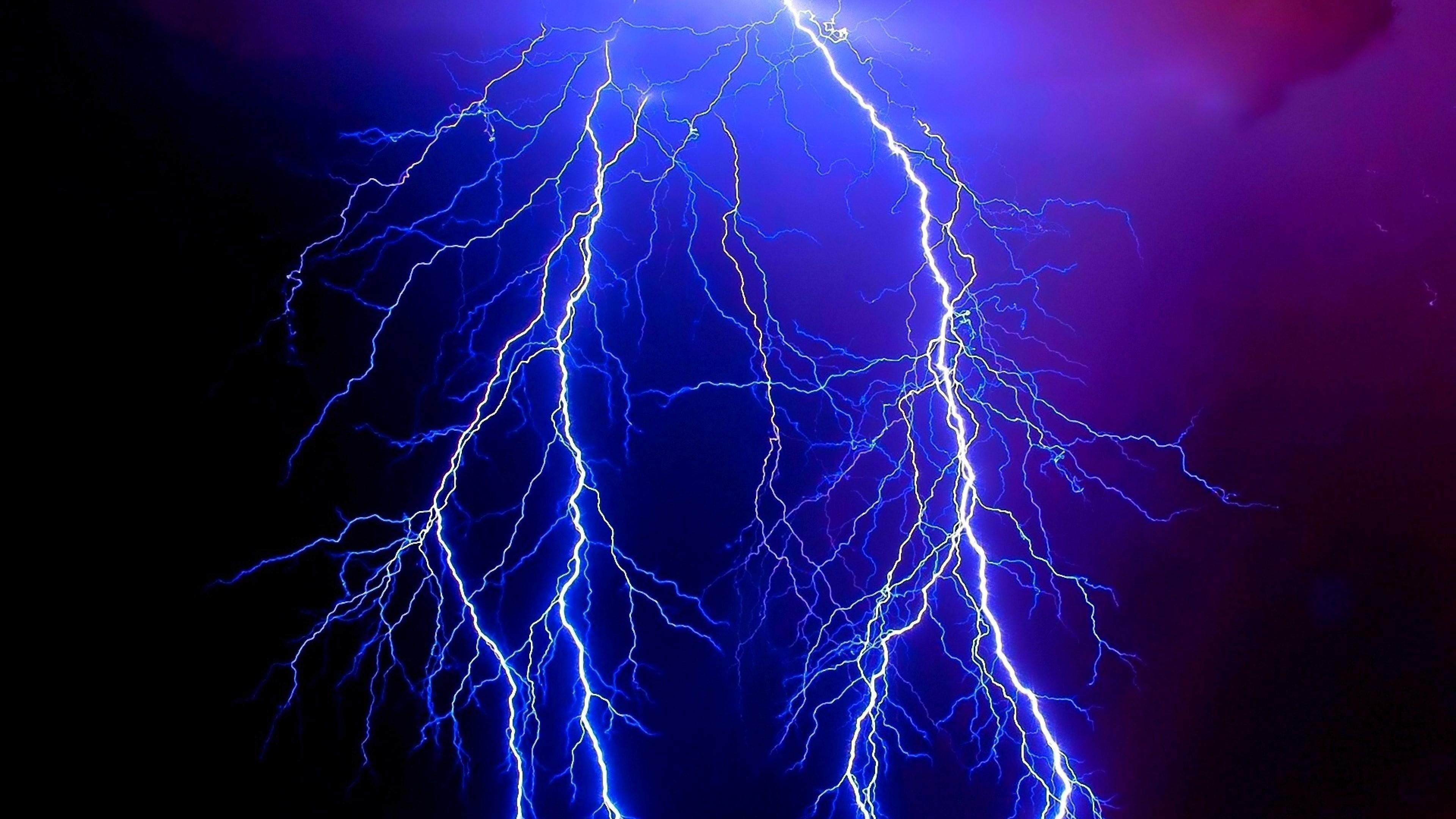 4K, darkness, weather, danger, light, phenomenon, night, lightning, stormy, elements, dark, electricity, HD Wallpaper
