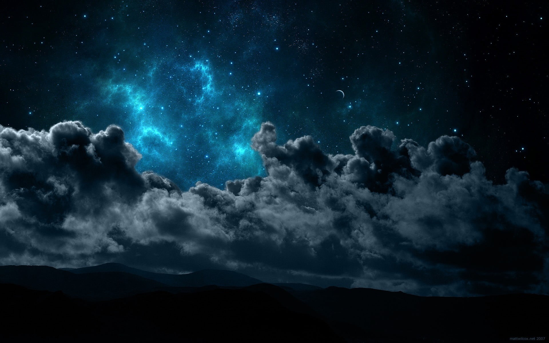 space, real people, night, sky, nature, tranquil scene, grey, clouds, stars, scenics - nature, cloud - sky, blue, underwater, undersea, adventure, HD Wallpaper