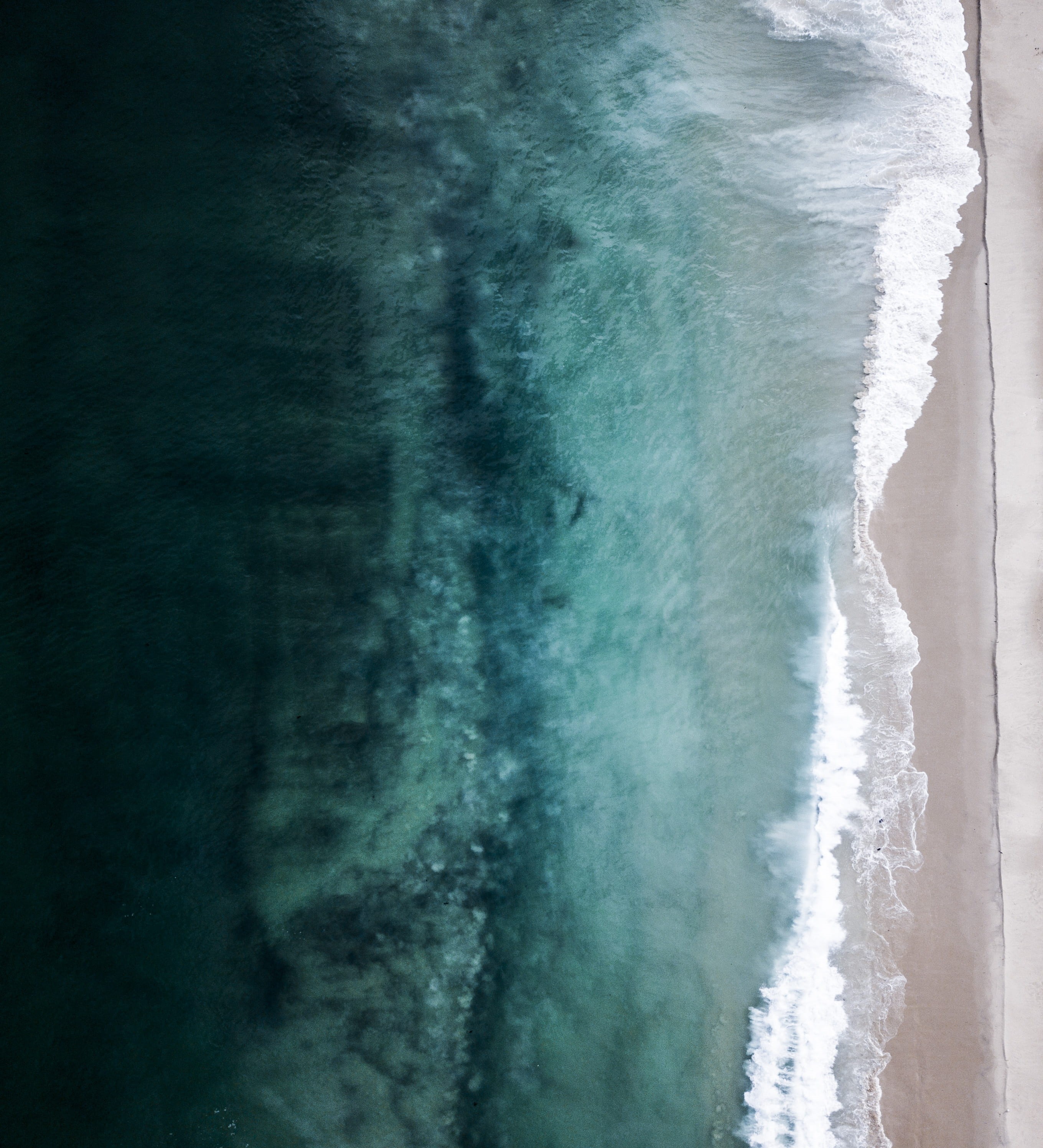 tranquility, drone view, green, sport, water, wave, high angle view, stock image, aqua, land, outdoors, swanbourne, coastline, sea, turquoise colored, power in nature, Phone HD Wallpaper