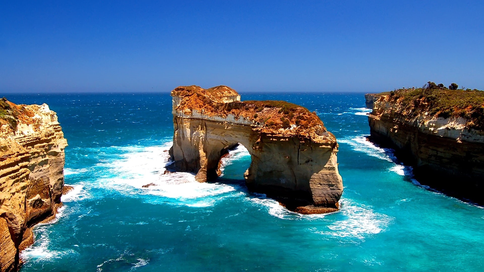 no people, natural arch, water, horizon, land, beauty in nature, hd, nature, day, arch, scenics - nature, tranquility, 1080P, sky, cool, rock formation, HD Wallpaper