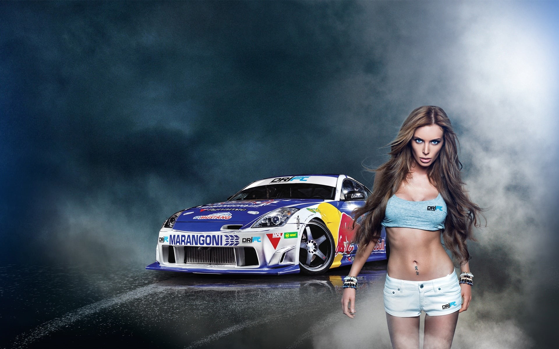 Drift, Nissan, z, Girl, 1080P, Car, HD Wallpaper