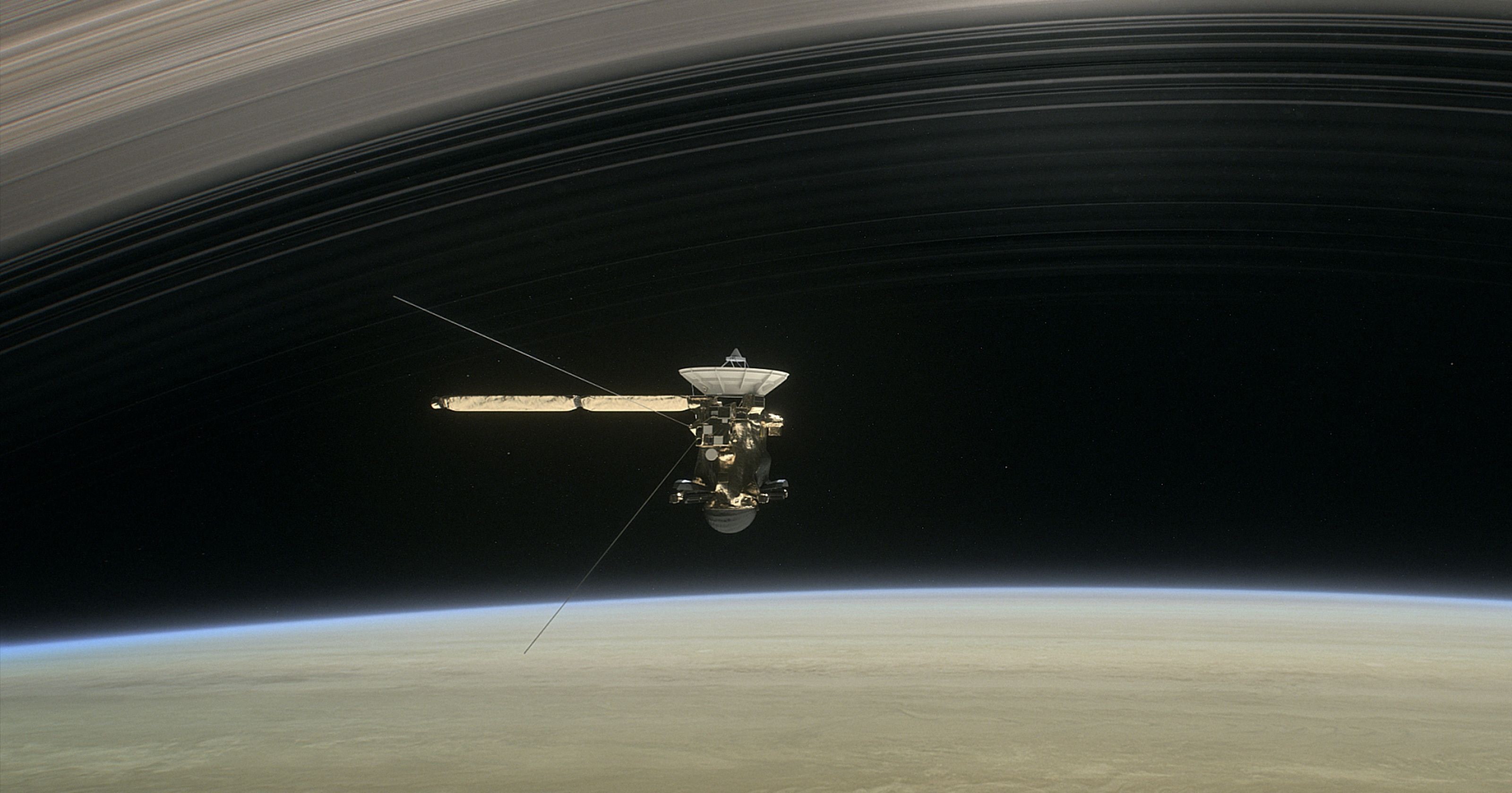 motion, air vehicle, planet earth, night, cassini, astronomy, planet - space, orbiting, finale, space exploration, transportation, military, no people, HD Wallpaper