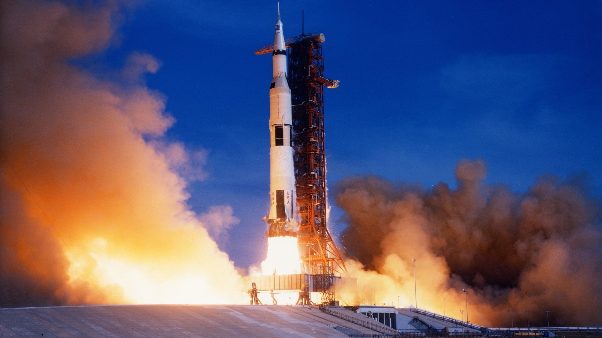 rocket, v, 1080P, takeoff, space, smoke, hd, saturn, HD Wallpaper