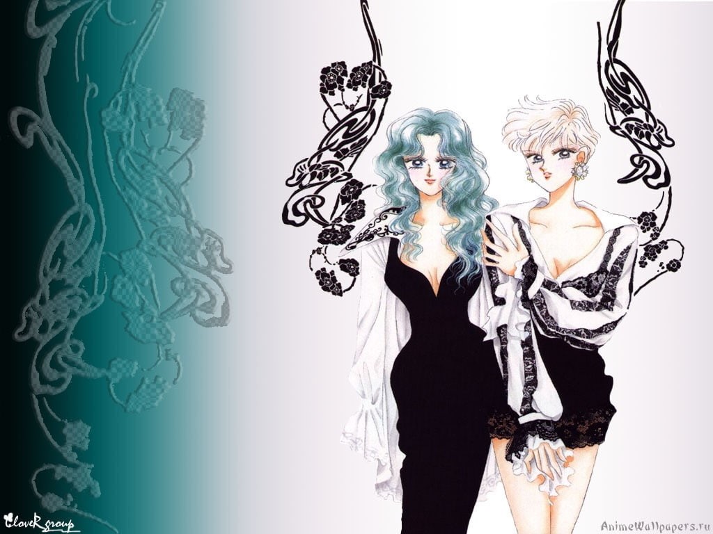 art, sailor senshi, 480P, sailor, anime, Michiru, Sailor Neptune, moon, Manga, Haruka, hd, Sailor Moon, HD Wallpaper