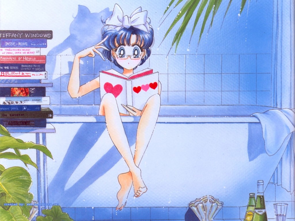 Amy, art, Sailor Mercury, moon, anime, Manga, sailor, 480P, hd, Sailor Moon, Ami, HD Wallpaper
