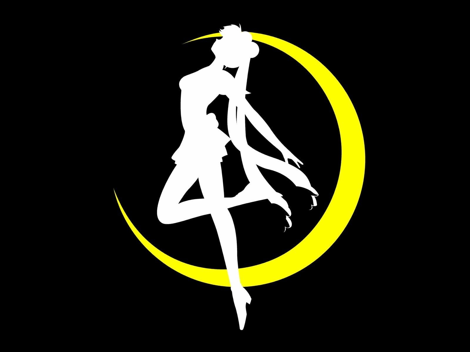 symbol, black color, copy space, digital, information, night, communication, sailor, 720P, no people, white color, human representation, indoors, Sailor Moon, HD Wallpaper
