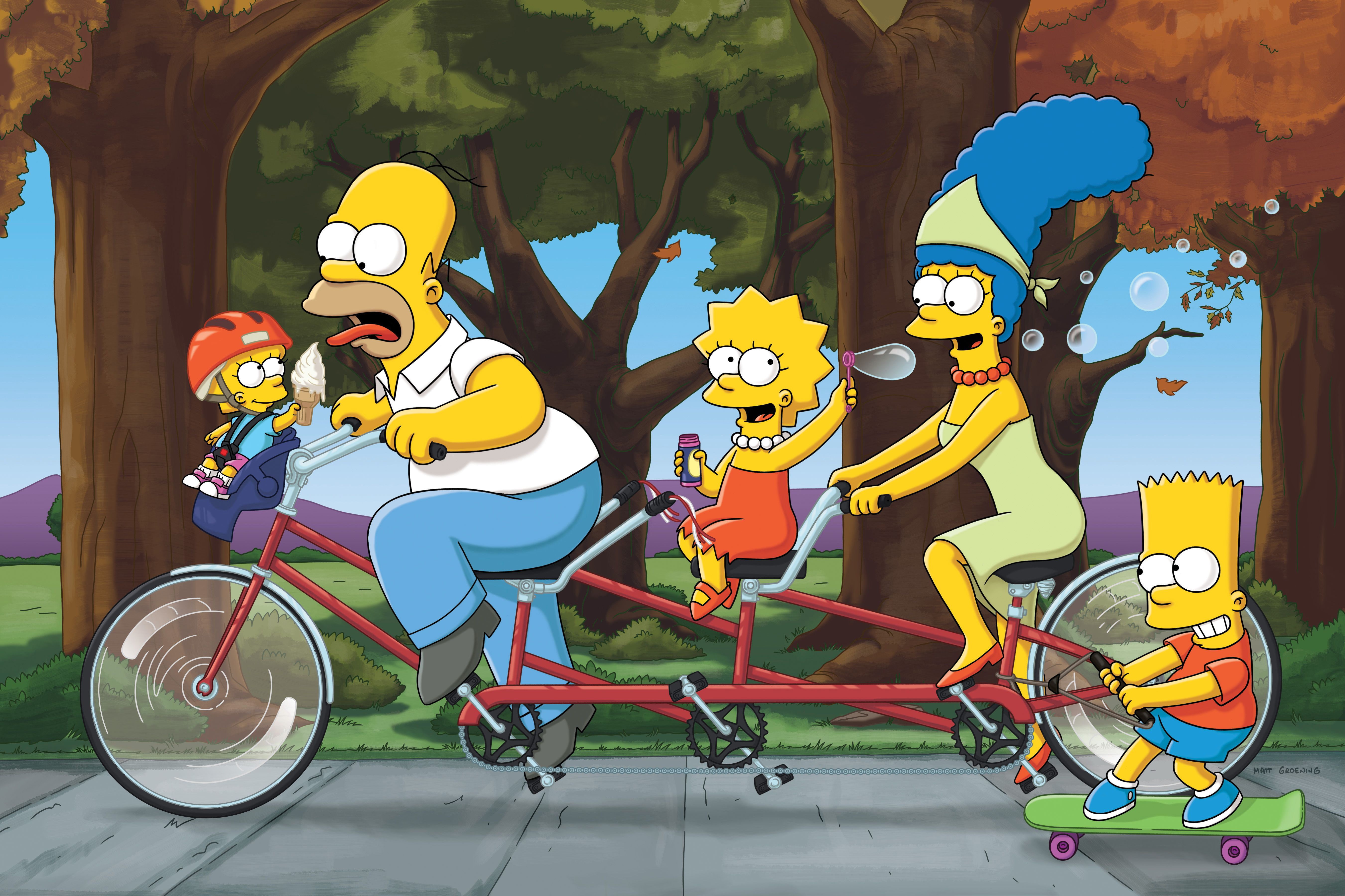 street, art and craft, mode of transportation, 5k, 4k, arts culture and entertainment, human representation, cartoons, transportation, the simpsons, multi colored, HD Wallpaper