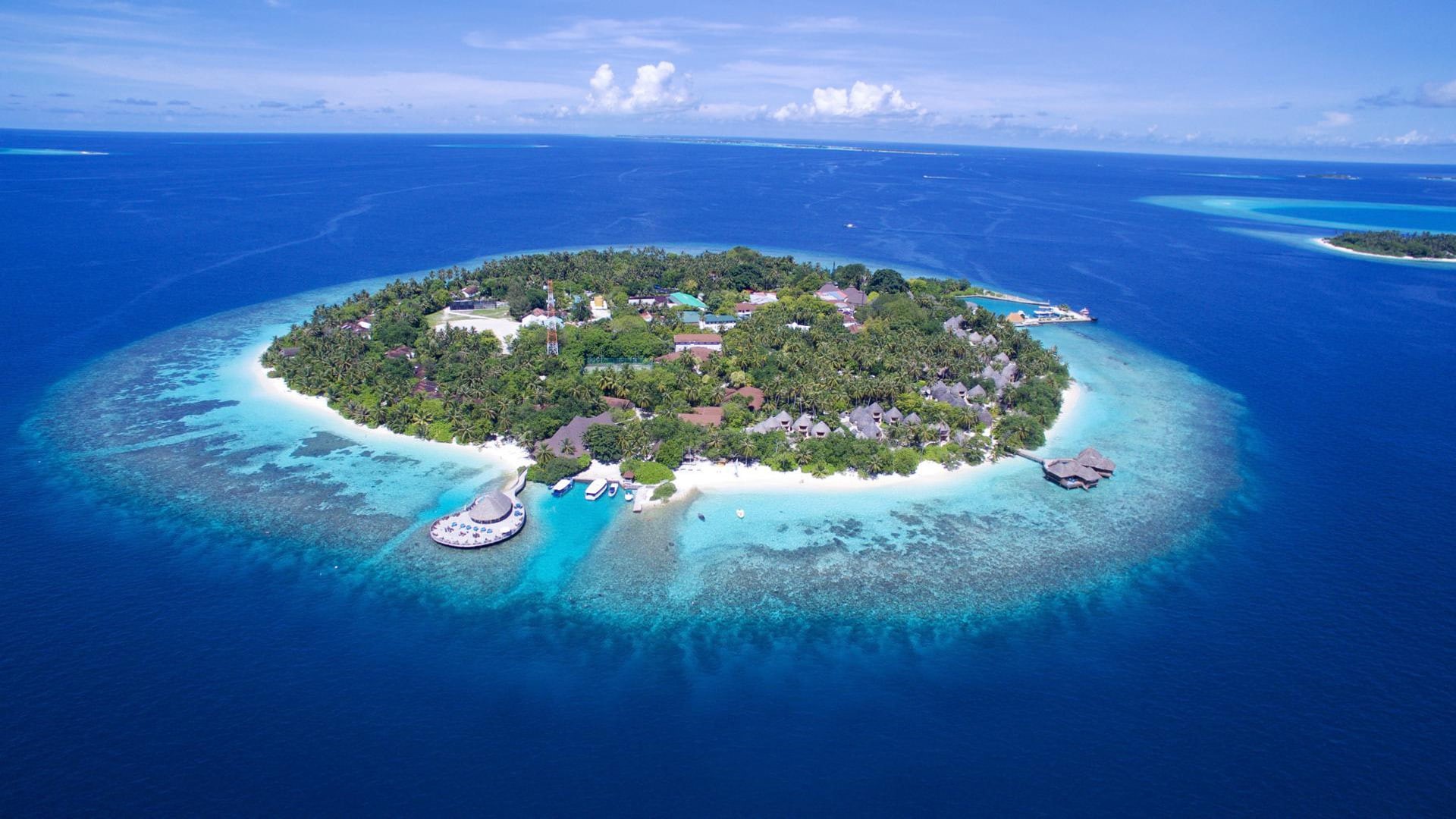 indian, resort, ocean, picture, bandos, indonesia, 1080P, air, island, view, maldives, HD Wallpaper