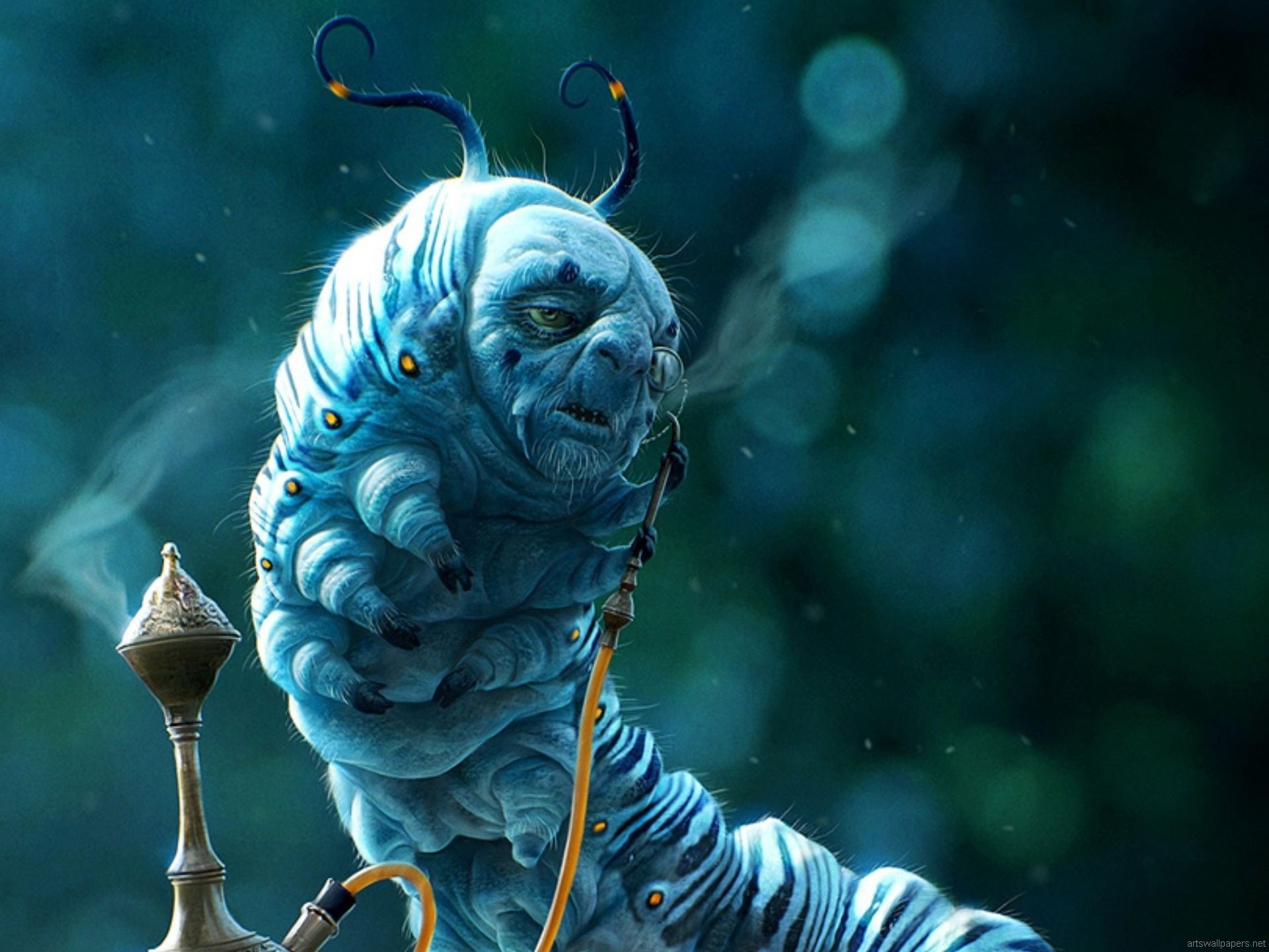 x, hd, Alice in Wonderland, 1080P, caterpillars, fantasy art, creatures, art, alice, fantasy, abstract, wonderland, HD Wallpaper