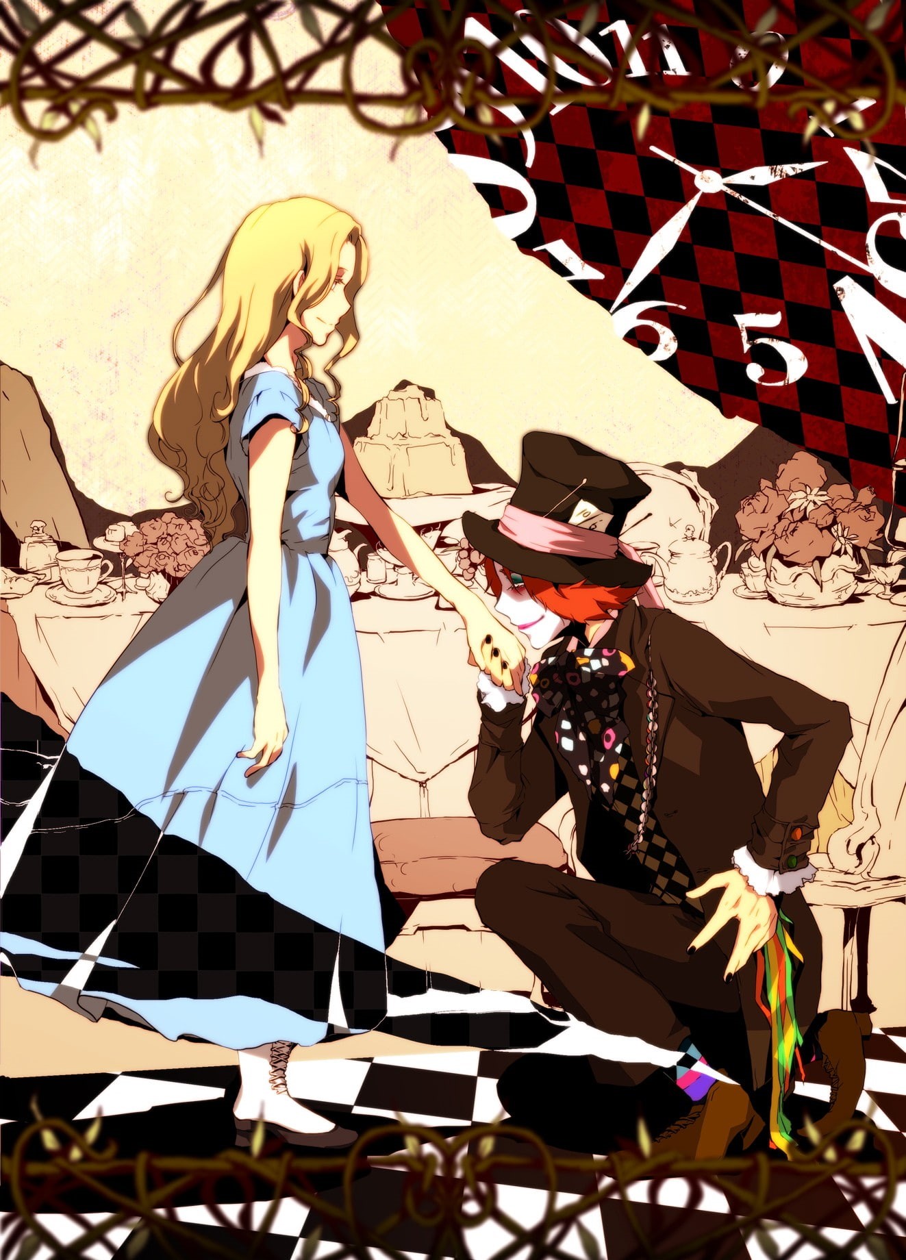 Alice in Wonderland, anime, Alice, White Rabbit, 720P, Phone HD Wallpaper