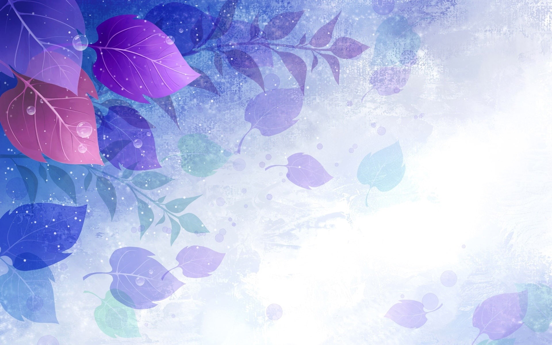 Water, 1080P, Creative, Pictures, Leaves, Drops, Colorful, HD Wallpaper
