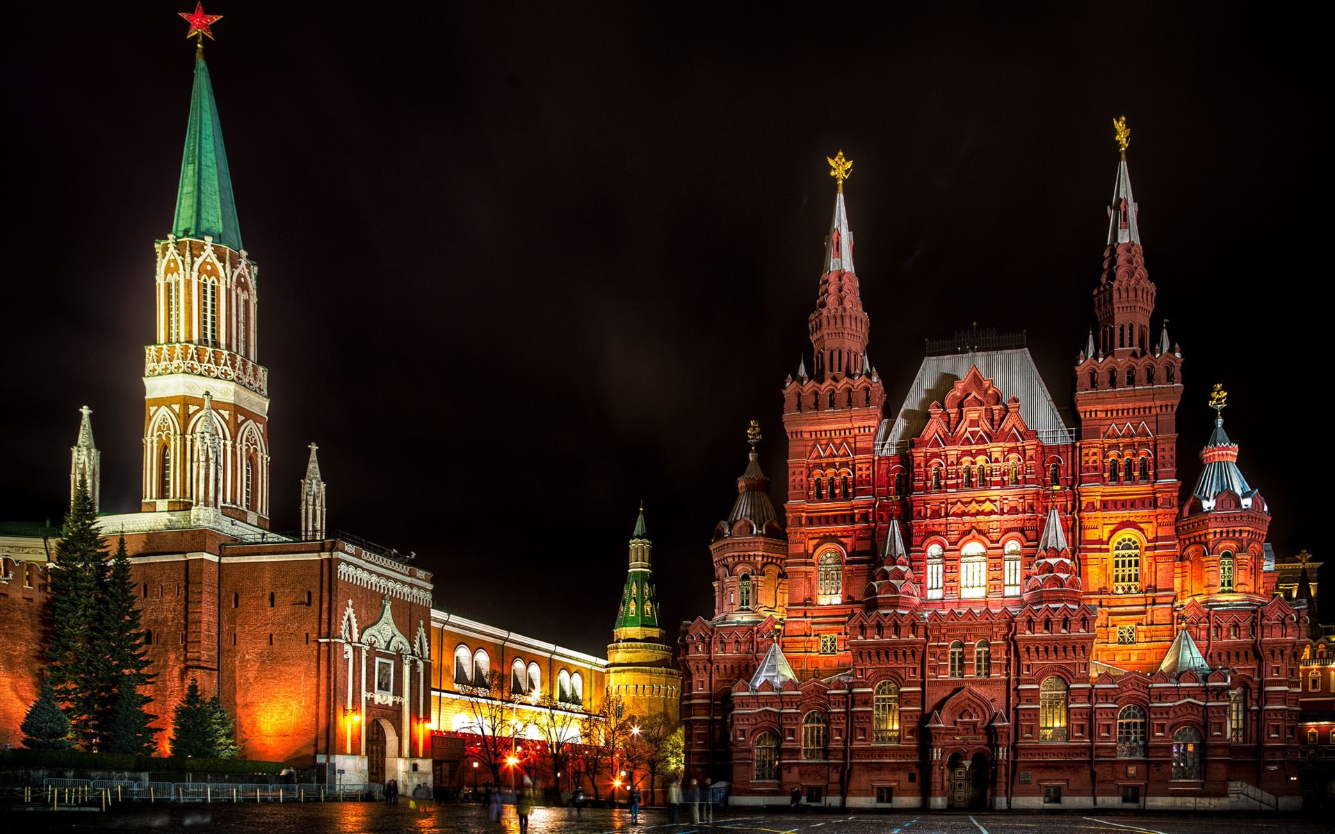 Russia, Moscow, Square, Night, State, 1080P, Historical, Museum, Red, HD Wallpaper