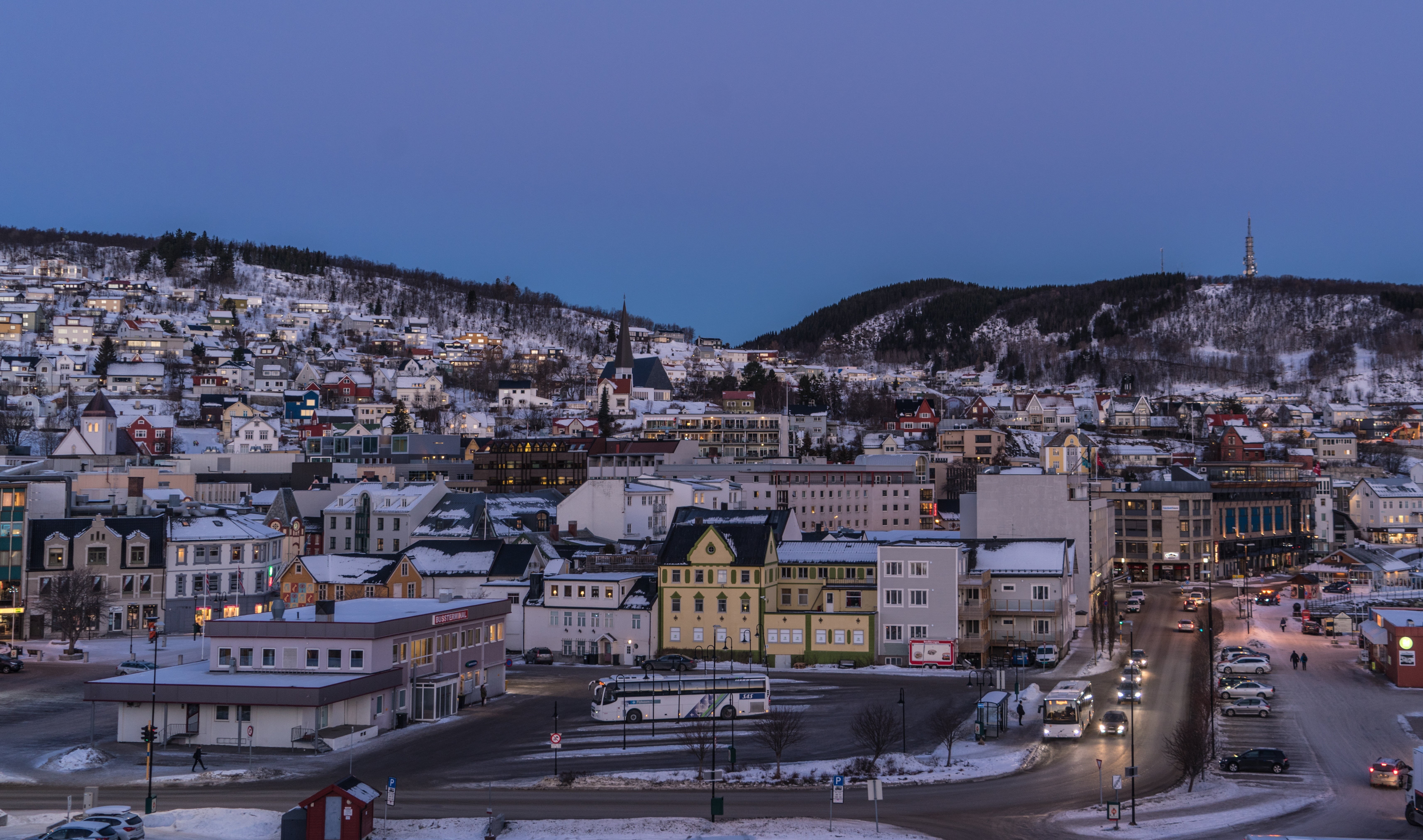 scandinavia, building, cityscape, residential district, built structure, town, clear sky, scenic, tromso, nature, sunset, building exterior, photo, coast, HD Wallpaper