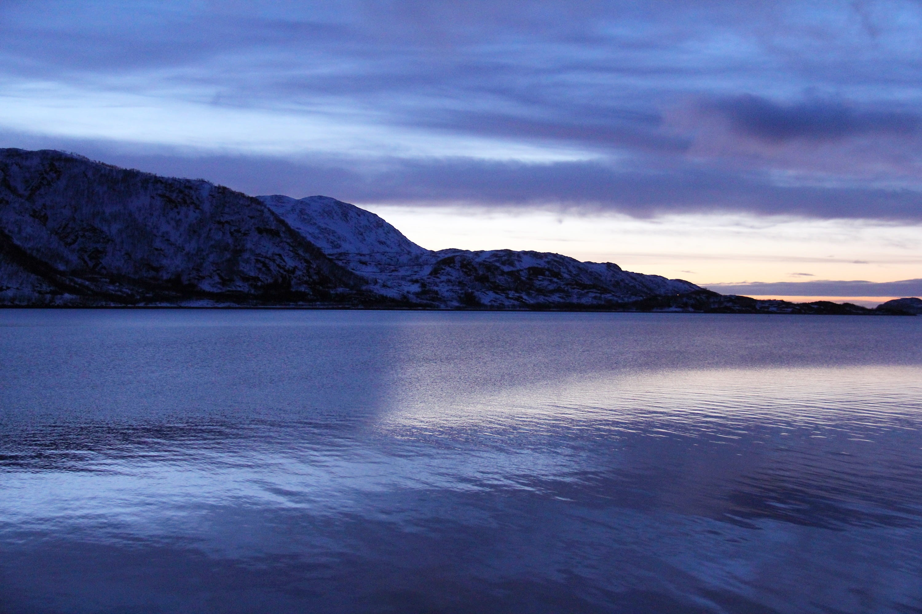 waterfront, fjord, reflection, sky, non-urban scene, idyllic, tranquility, norway, tranquil scene, nature, sunset, water, kvaløysletta, cloud - sky, sea, HD Wallpaper