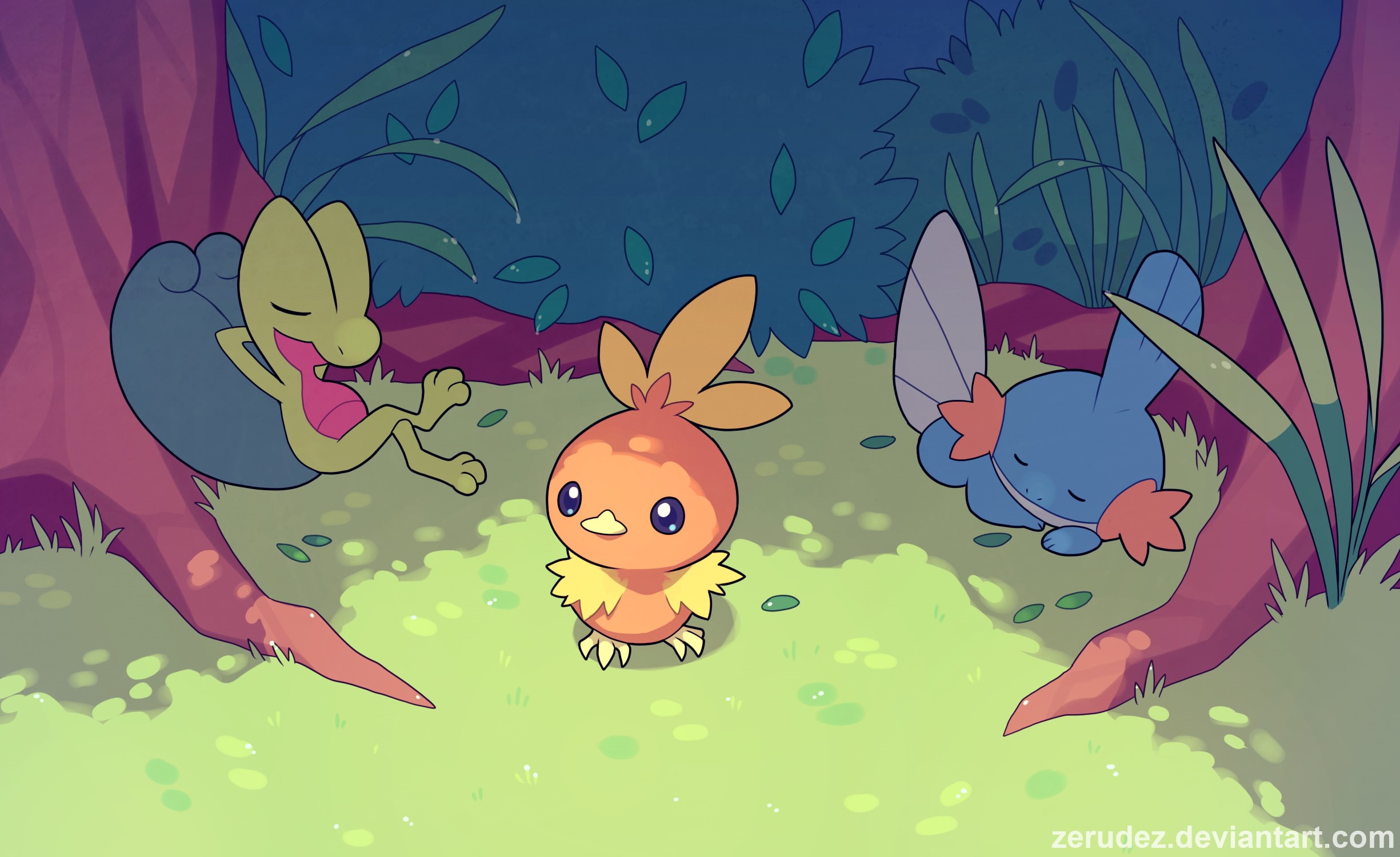 Torchic, Pokémon, Treecko, 1080P, Mudkip, HD Wallpaper