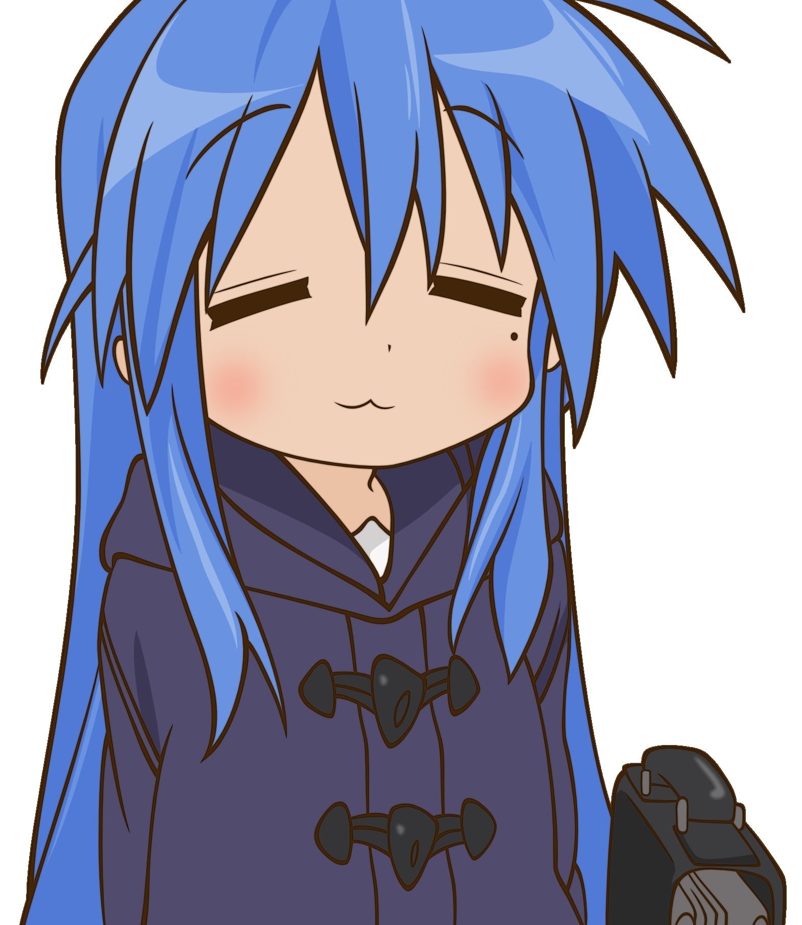 Lucky Star, sign, cut out, girl, bird, outdoors, blue, illustration, travel, sky, Izumi Konata, communication, anime, animal wildlife, nature, no people, Phone HD Wallpaper