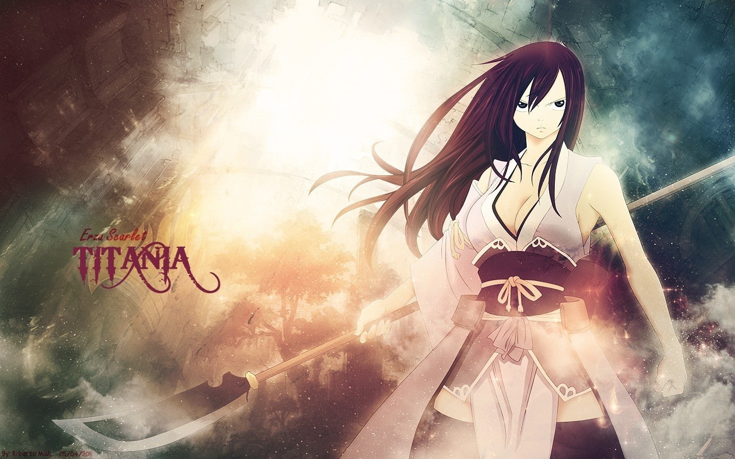 art, x, anime, Scarlet Erza, Fairy Tail, hd, 720P, fairy, tail, scarlet, erza, HD Wallpaper