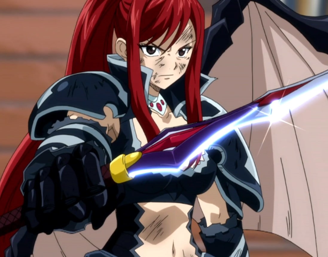 hd, scarlet, fairy, erza, Fairy Tail, tail, x, Scarlet Erza, 480P, anime, art, HD Wallpaper