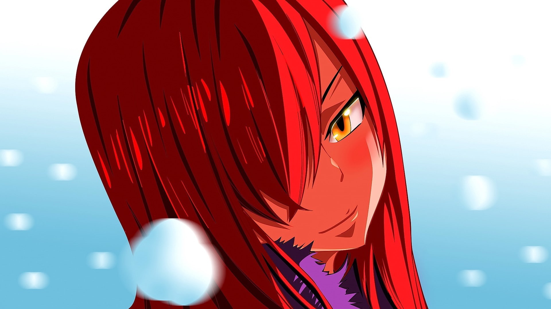 lighting equipment, studio shot, close-up, anime, water, sunlight, nature, anime girls, focus on foreground, Scarlet Erza, communication, sign, reflection, HD Wallpaper